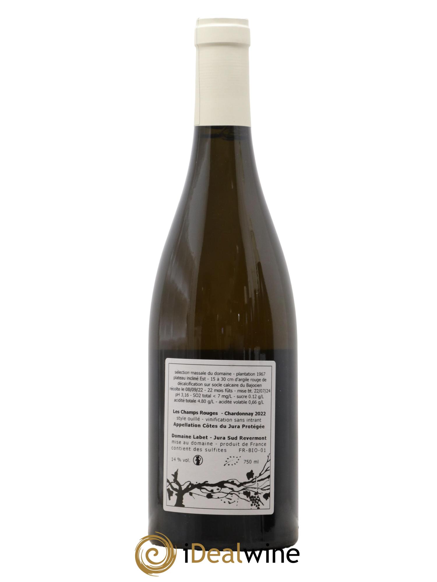 Côtes du Jura Chardonnay Les Champs Rouges Romain - Julien - Charline Labet 2022 - Posten von 1 Flasche - 1