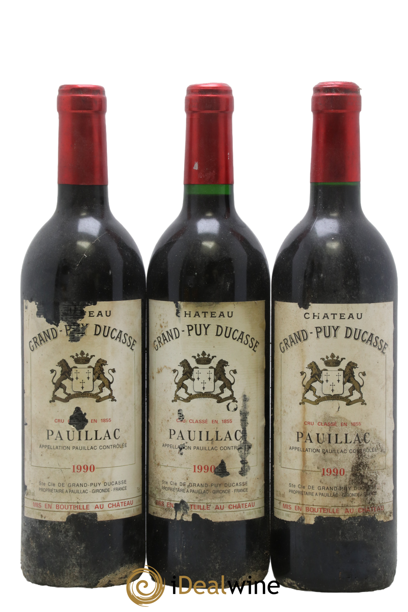 Château Grand Puy Ducasse 5ème Grand Cru Classé 1990 - Lot de 3 bouteilles - 0