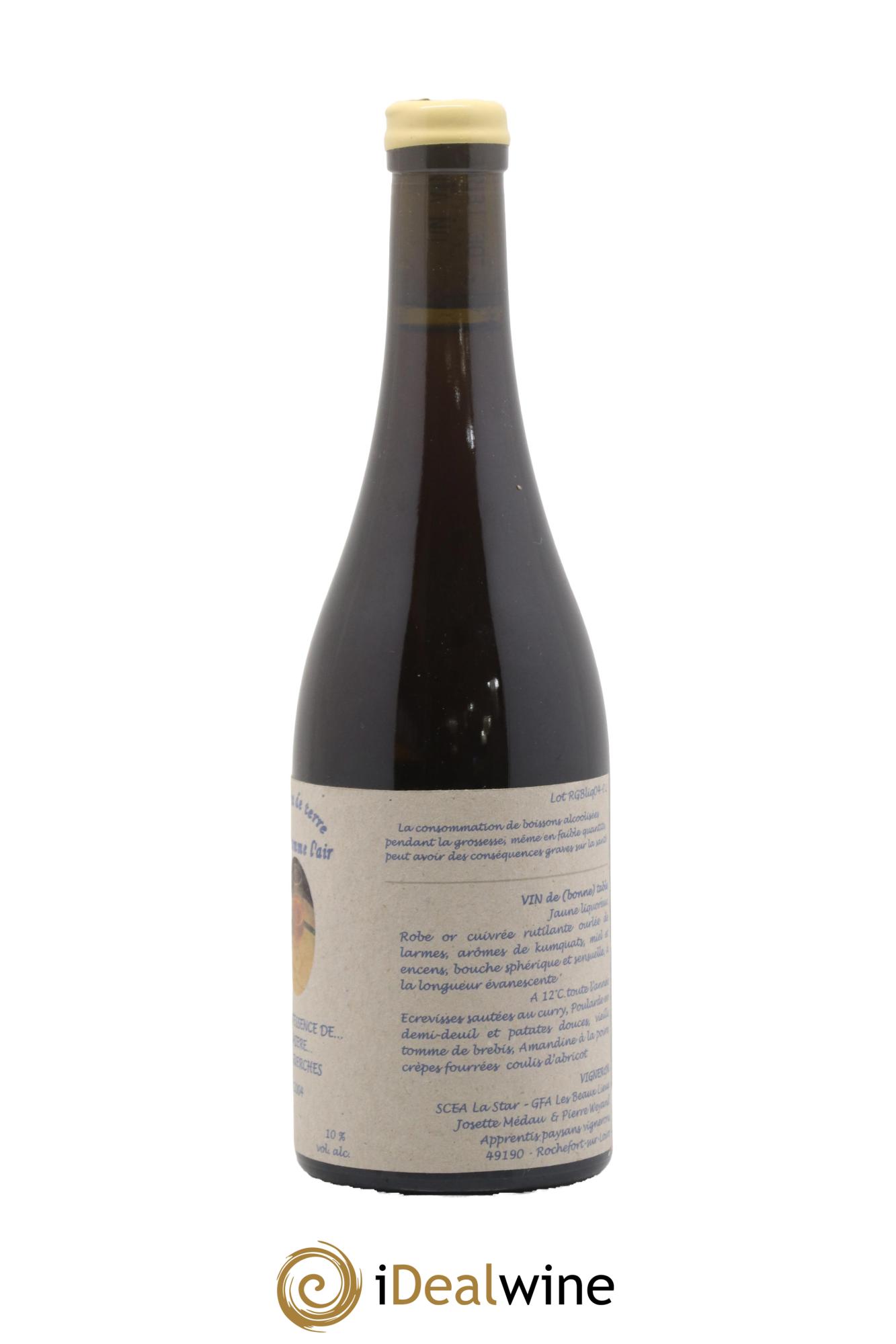 Vin de France Un vin de Terre Libre comme l'Air La Quintessence de Lumière des Guerches Josette Medau & Pierre Weyand 2004 - Posten von 1 Format 50cl - 2