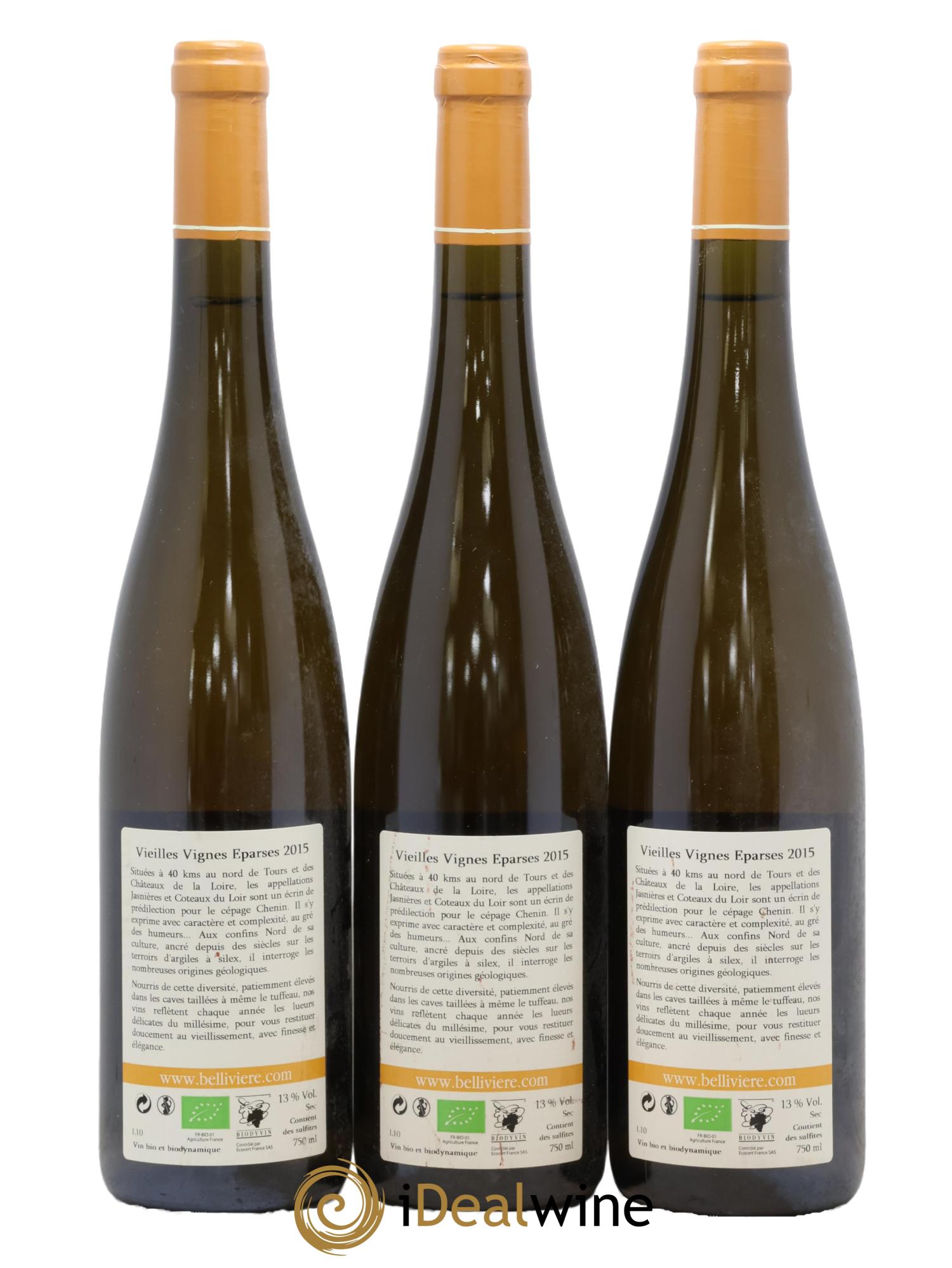 Coteaux du Loir Vieilles Vignes Eparses Domaine de Bellivière 2015 - Lot de 3 bouteilles - 1