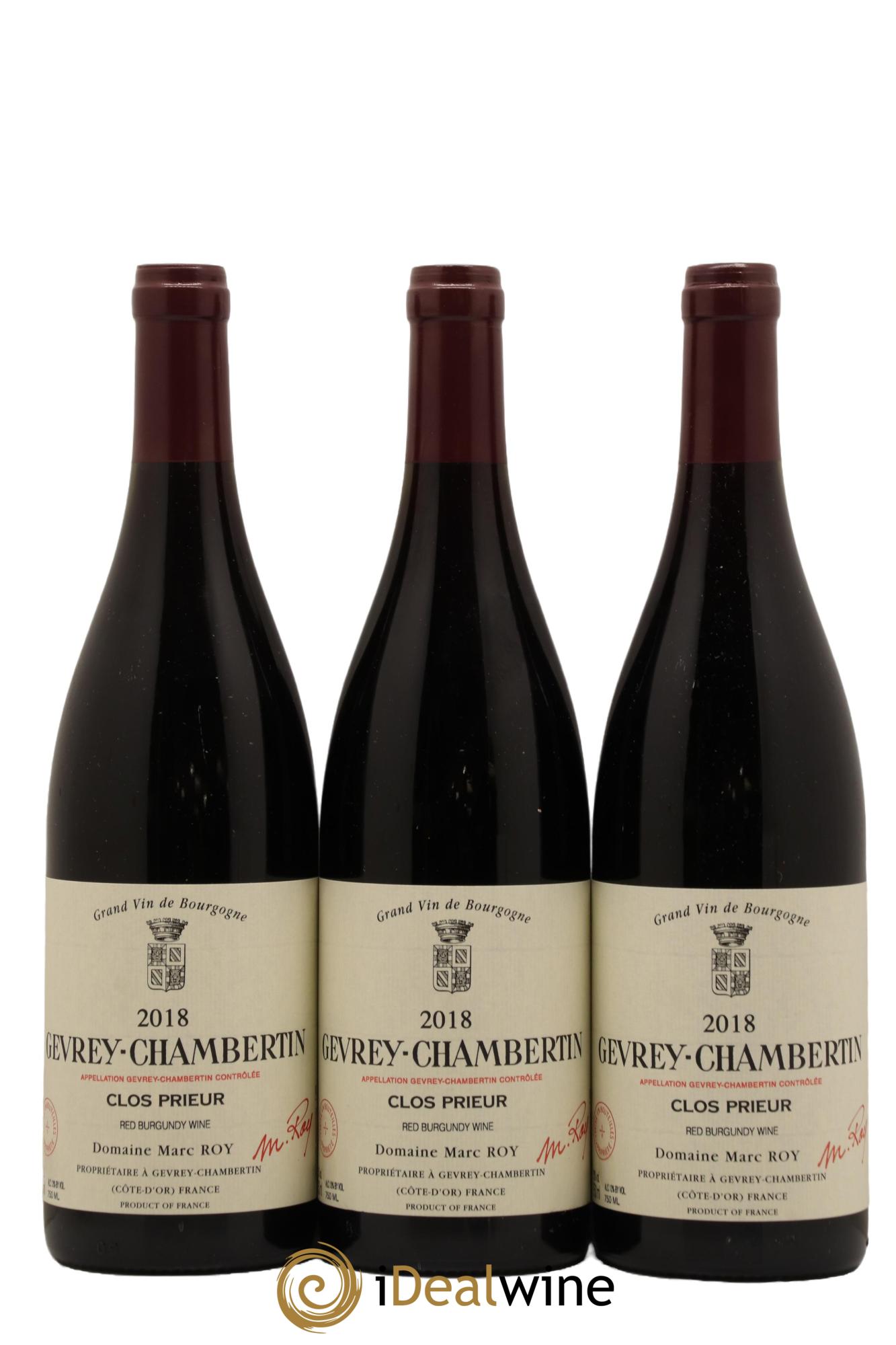 Gevrey-Chambertin Clos Prieur Marc Roy 2018 - Lot de 3 bouteilles - 0