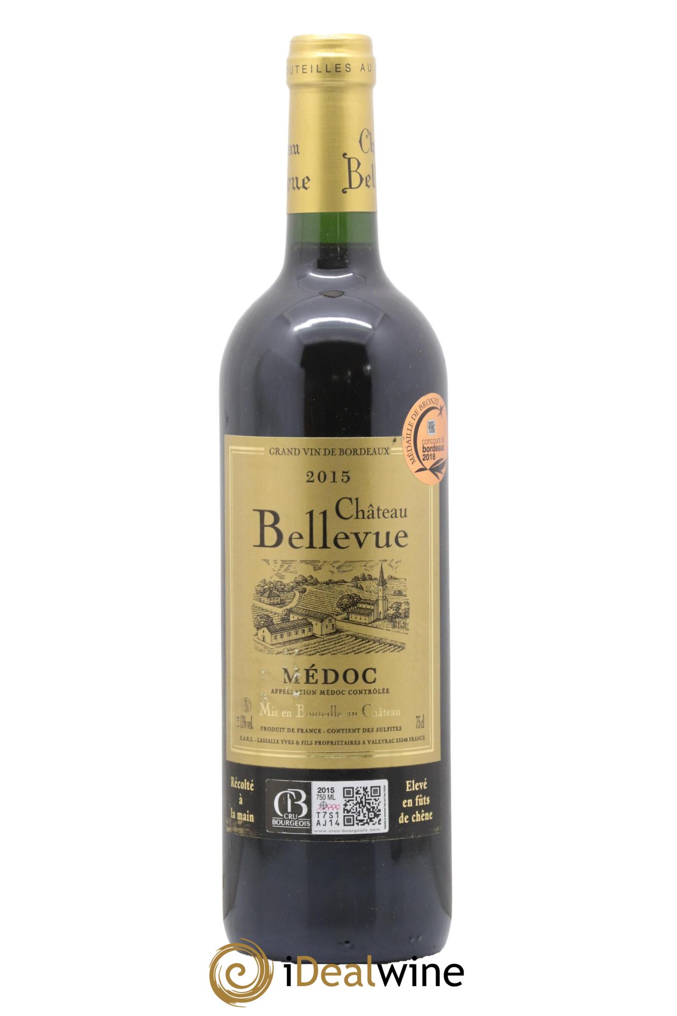Château Bellevue Cru Bourgeois 2015 - Lot de 1 bouteille - 0