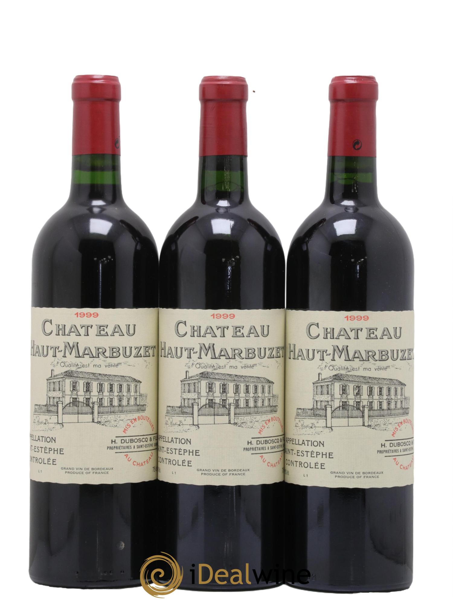 Château Haut Marbuzet 1999 - Lot de 3 bouteilles - 0