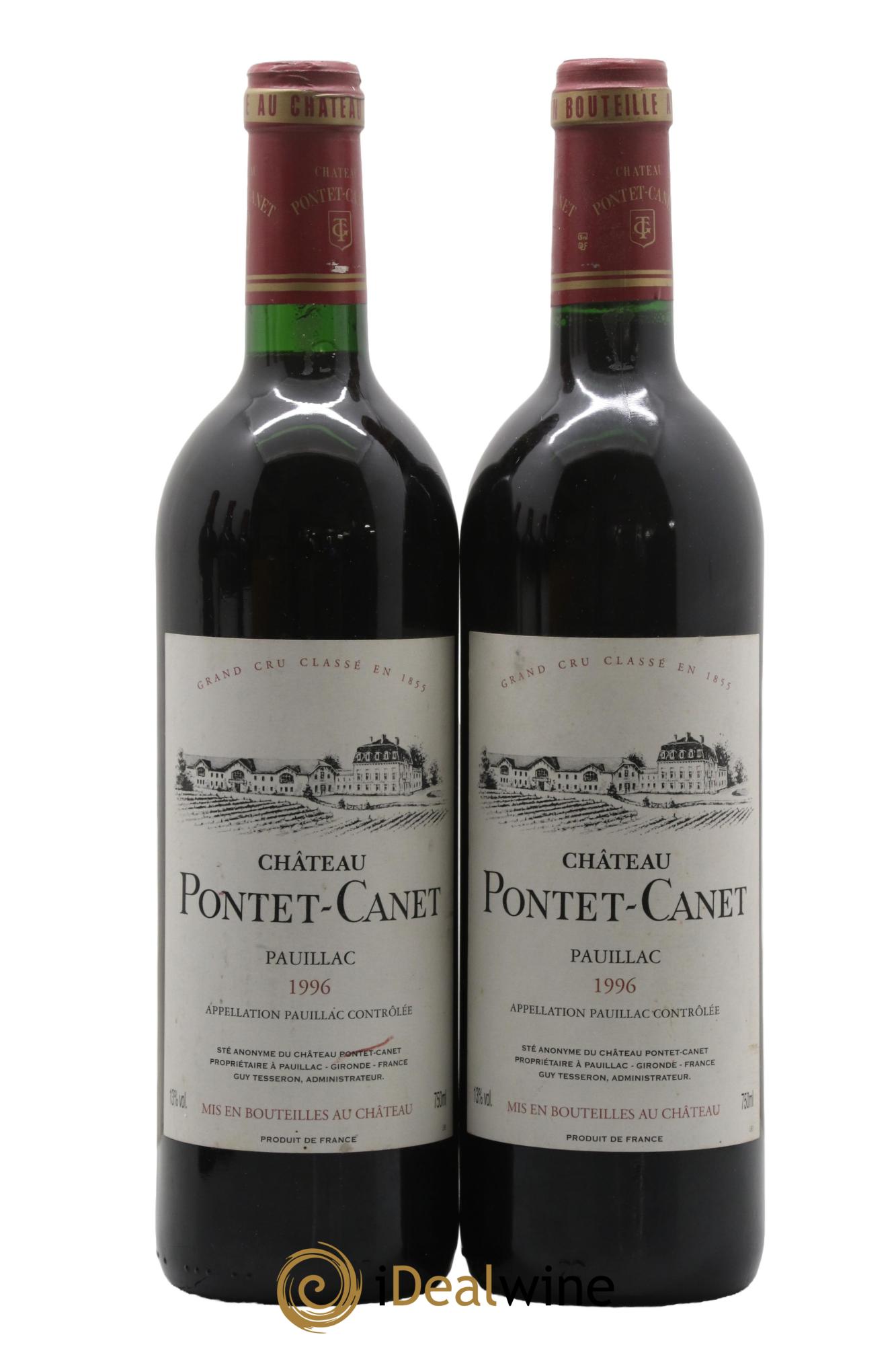 Château Pontet Canet 5ème Grand Cru Classé 1996 - Posten von 2 Flaschen - 0