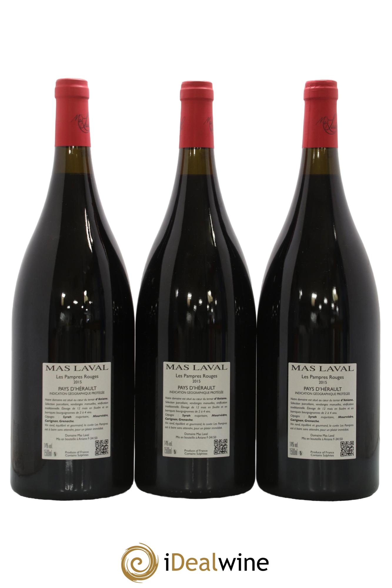 IGP Pays d'Hérault Mas Laval  Les Pampres Joël Laval 2015 - Lot de 3 magnums - 1