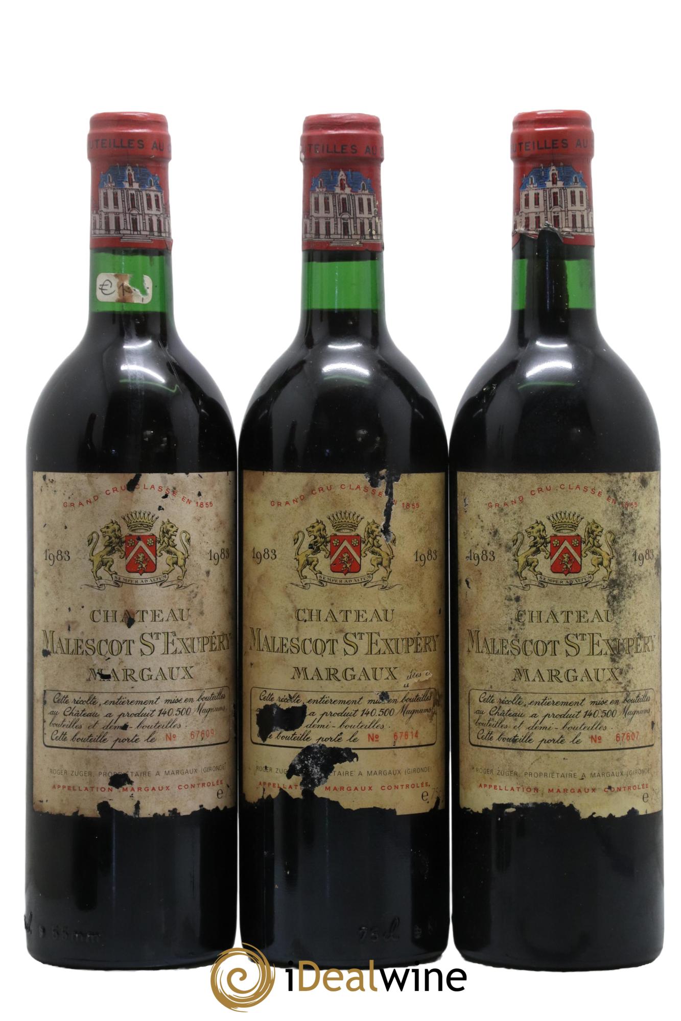Château Malescot Saint-Exupéry 3ème Grand Cru Classé 1983 - Lot of 3 bottles - 0