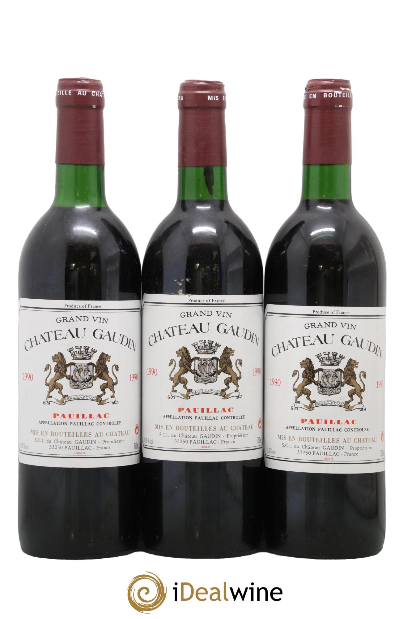 Château Gaudin 1990 - Posten von 3 Flaschen - 0