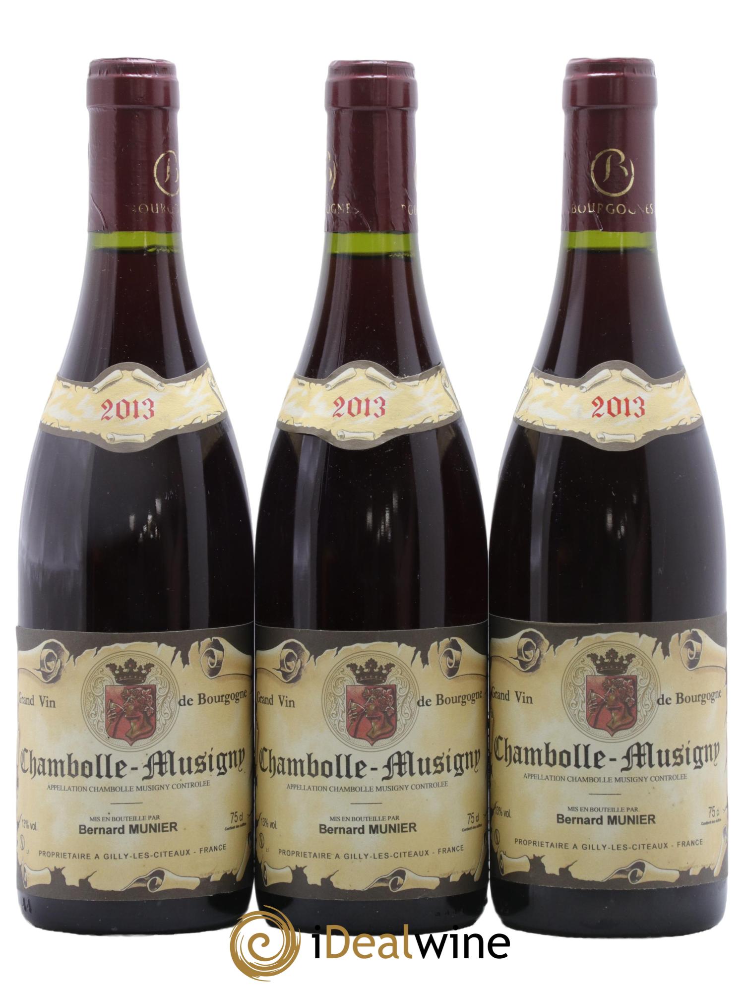 Chambolle-Musigny Bernard Munier 2013 - Lot de 3 bouteilles - 0