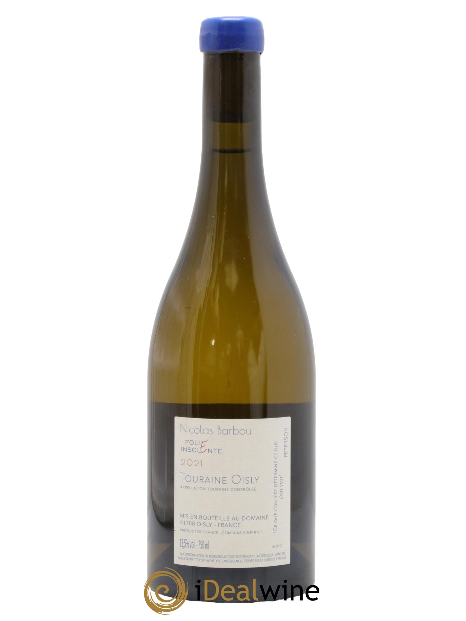 Touraine-Oisly Folie Insolente Nicolas Barbou 2021 - Lot of 1 bottle - 1