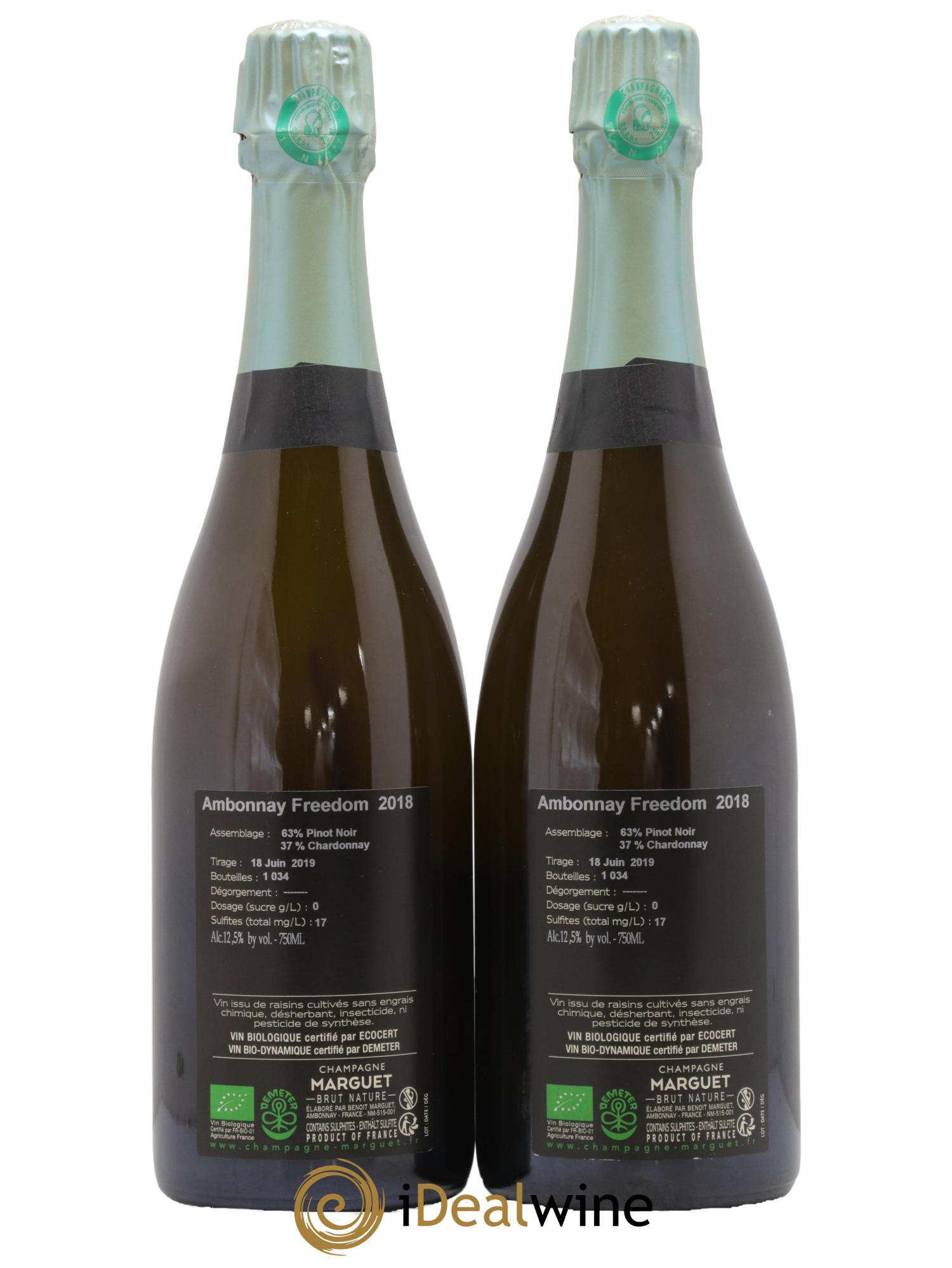 Ambonnay Grand Cru Extra-Brut Marguet Freedom 2018 - Lot de 2 bouteilles - 1