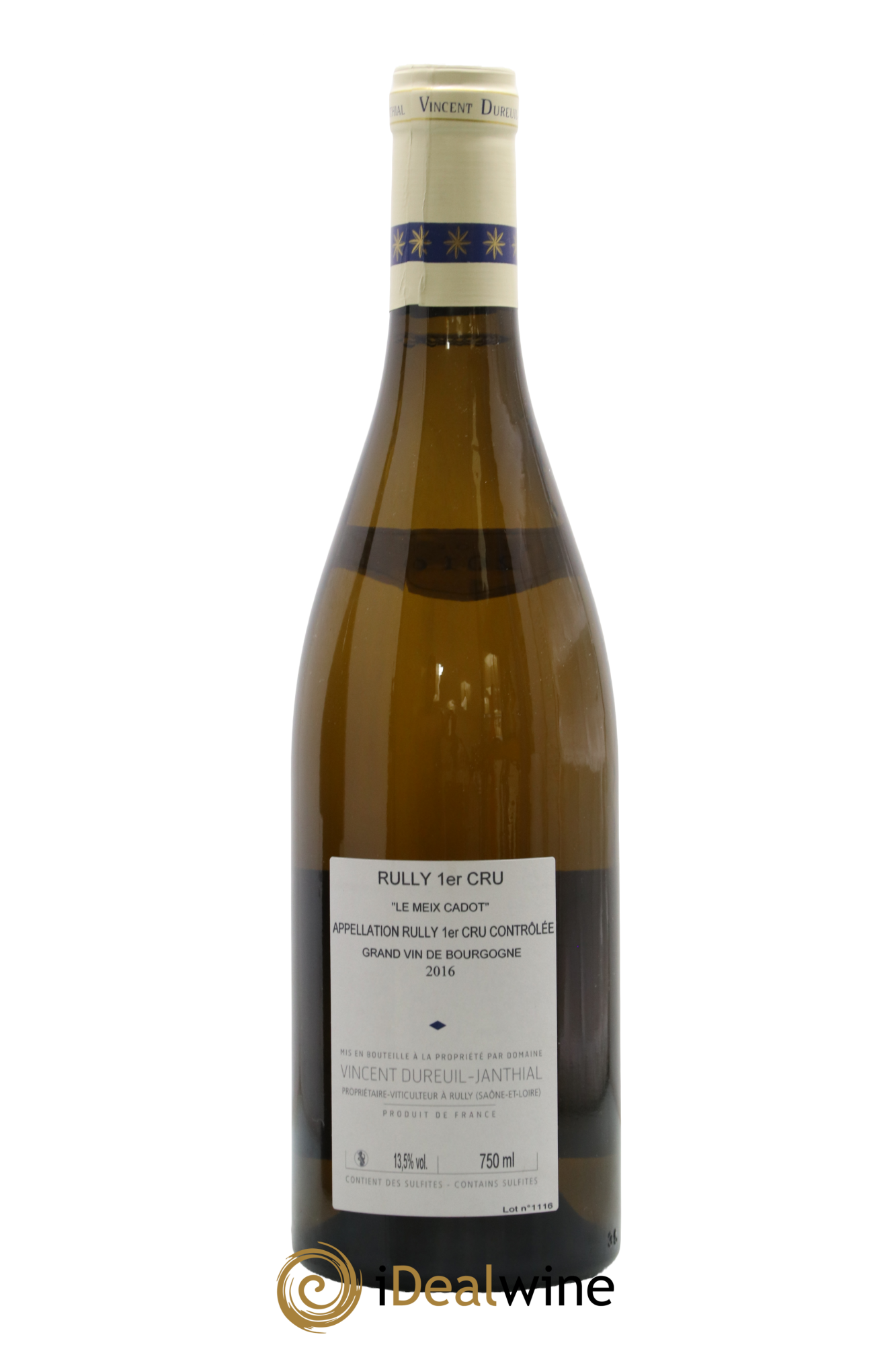 Rully 1er Cru Le Meix Cadot Vieilles Vignes Vincent Dureuil-Janthial 2016 - Lot de 1 bouteille - 1