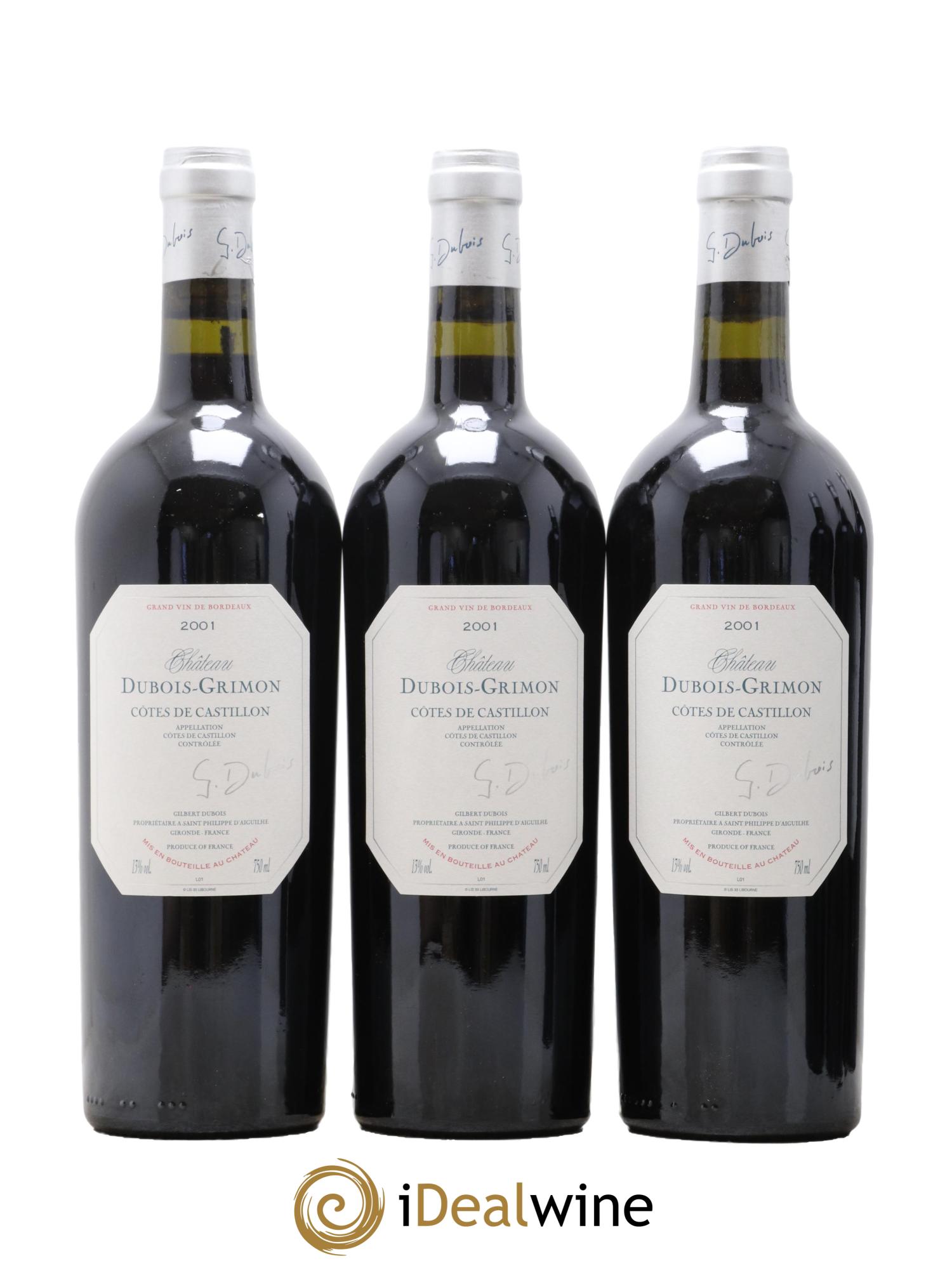 Castillon-Côtes-de-Bordeaux (Côtes-de-Castillon) Dubois-Grimon 2001 - Lot de 12 bouteilles - 3