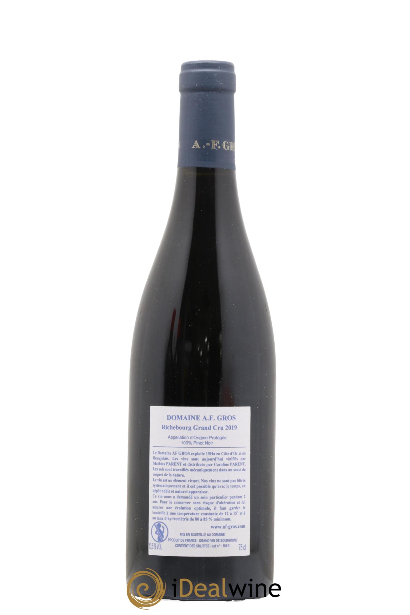 Richebourg Grand Cru A.-F. Gros 2019 - Lot de 1 bouteille - 2