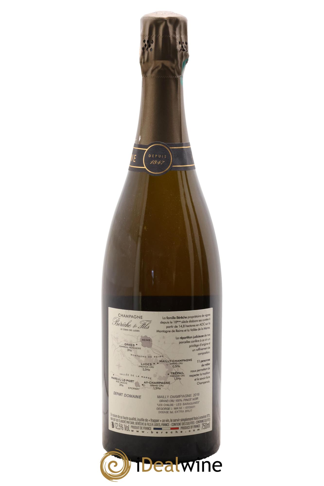 Mailly-Champagne Grand Cru Extra-Brut Bérêche et Fils 2016 - Lotto di 1 bottiglia - 1