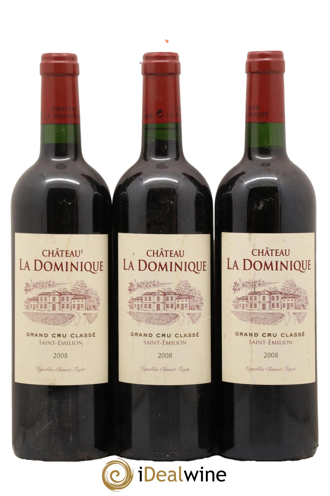 Château la Dominique Grand Cru Classé 2008 - Lot de 3 bouteilles - 0