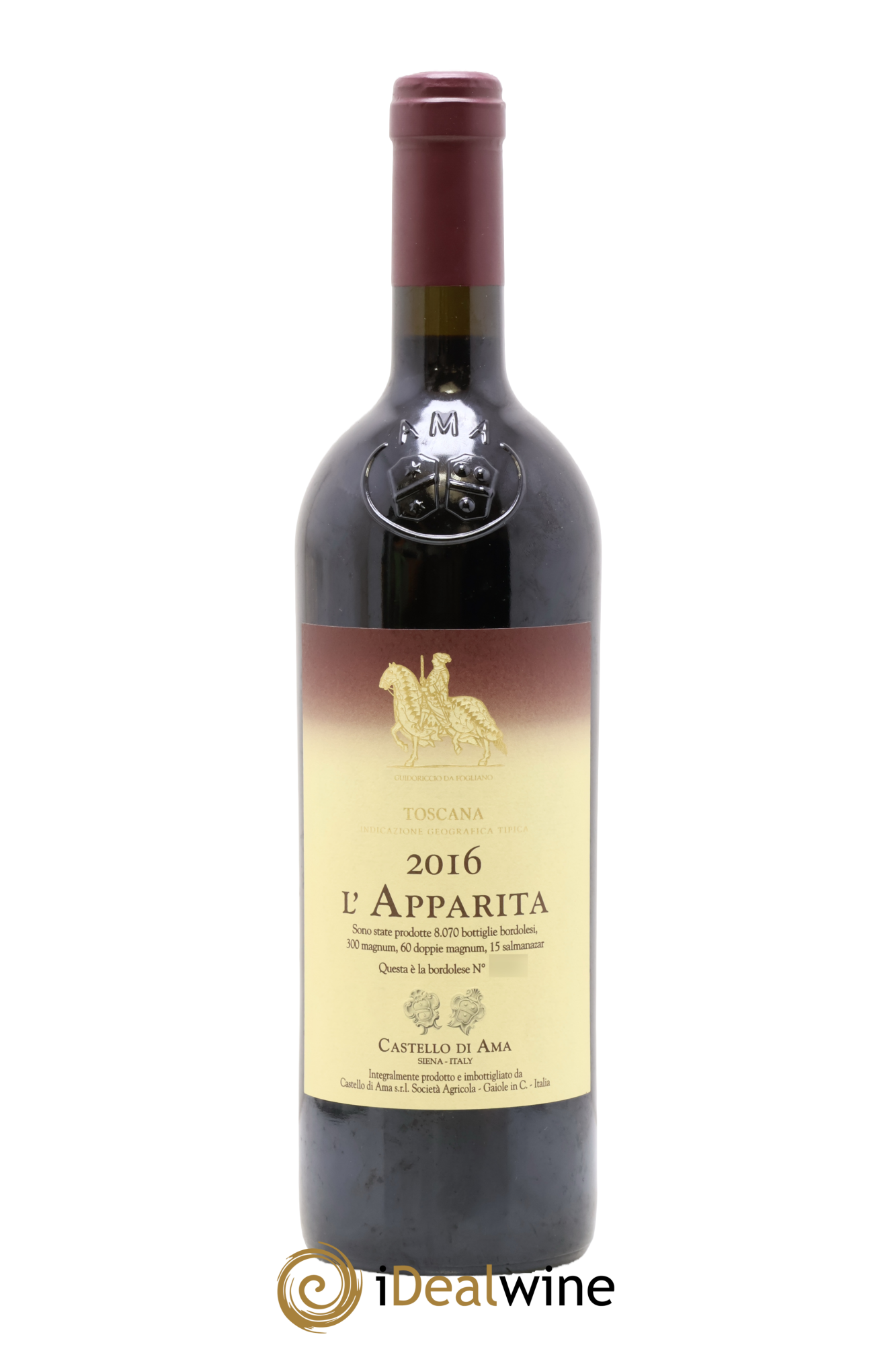 Toscana IGT Castello di Ama L'Apparita 2016 - Lot de 1 bouteille - 0