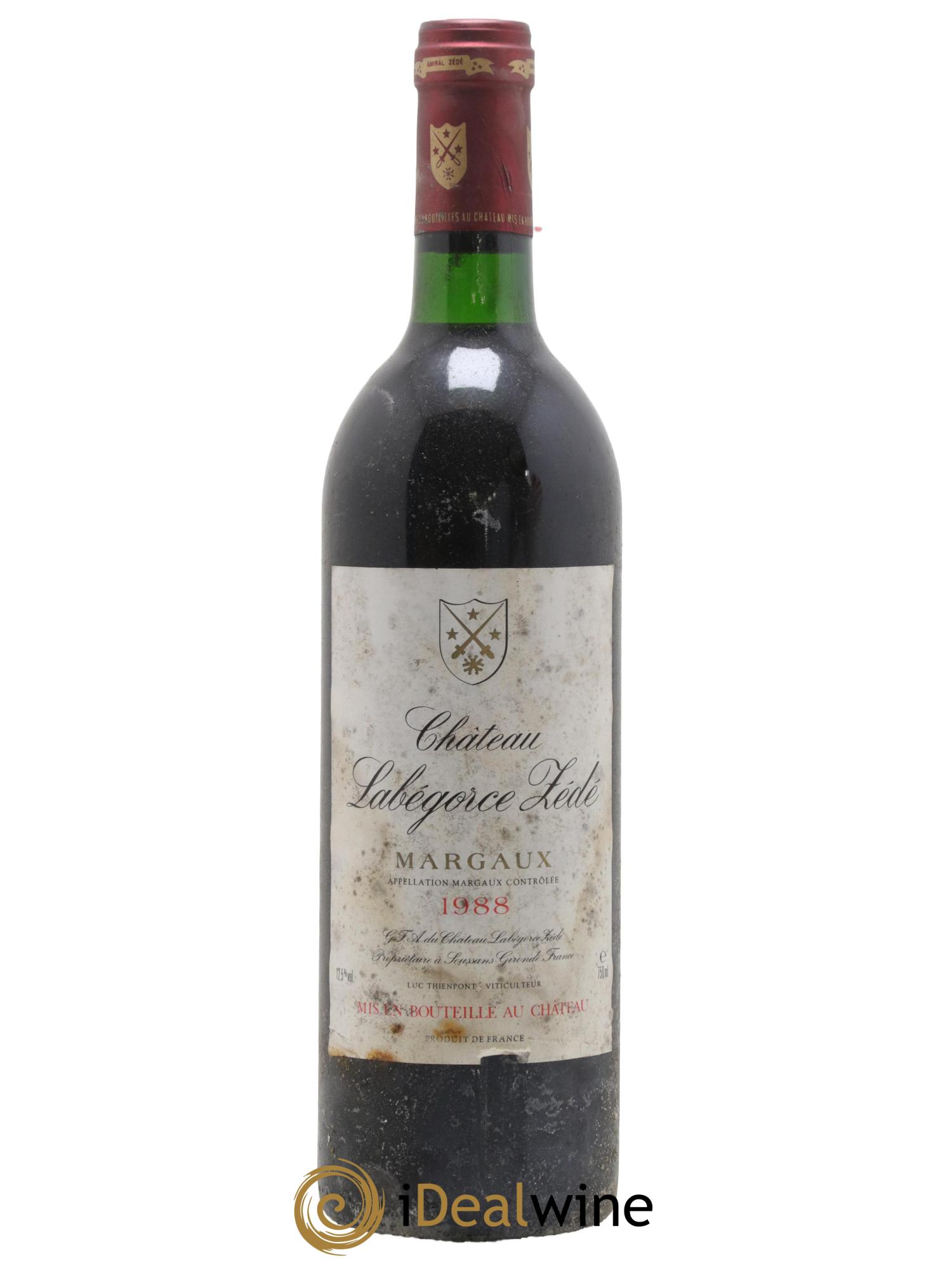 Château Labegorce Zédé Cru Bourgeois 1988 - Lot de 1 bouteille - 0