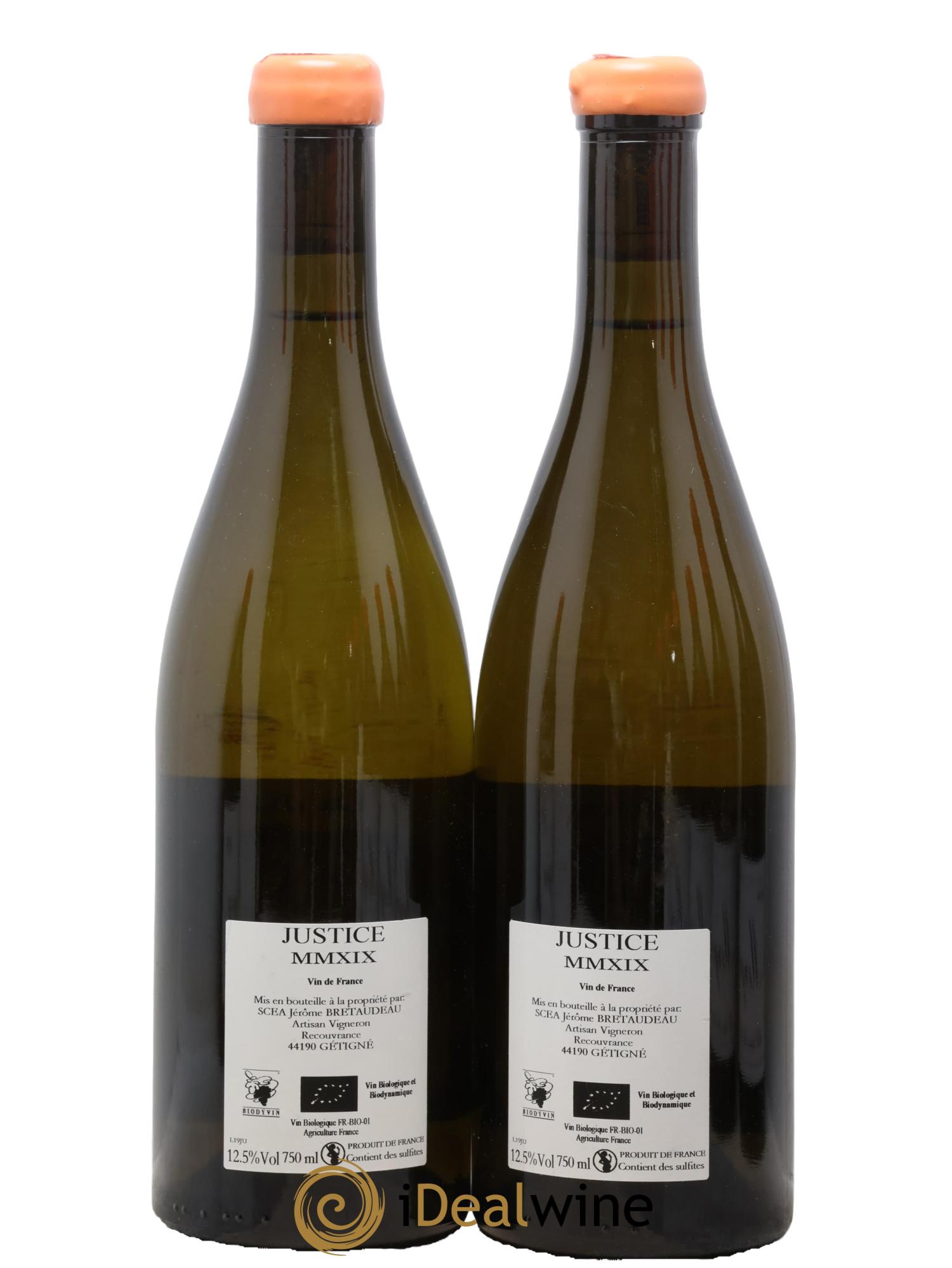 Vin de France La Justice Jérôme Bretaudeau - Domaine de Bellevue 2019 - Lotto di 2 bottiglie - 1