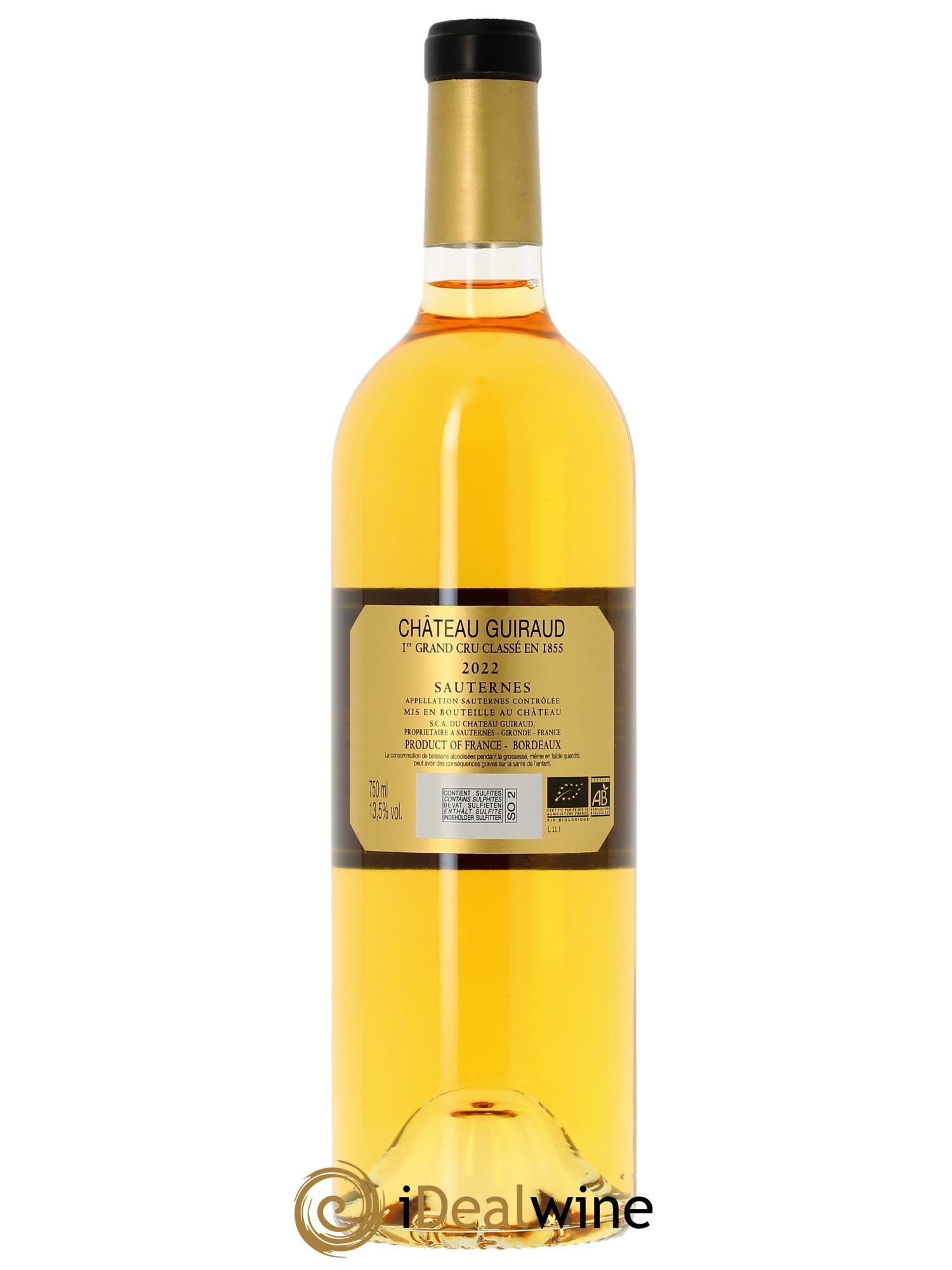Château Guiraud 1er Grand Cru Classé (CBO à partir de 3 bts) 2022 - Lot de 1 bouteille - 1