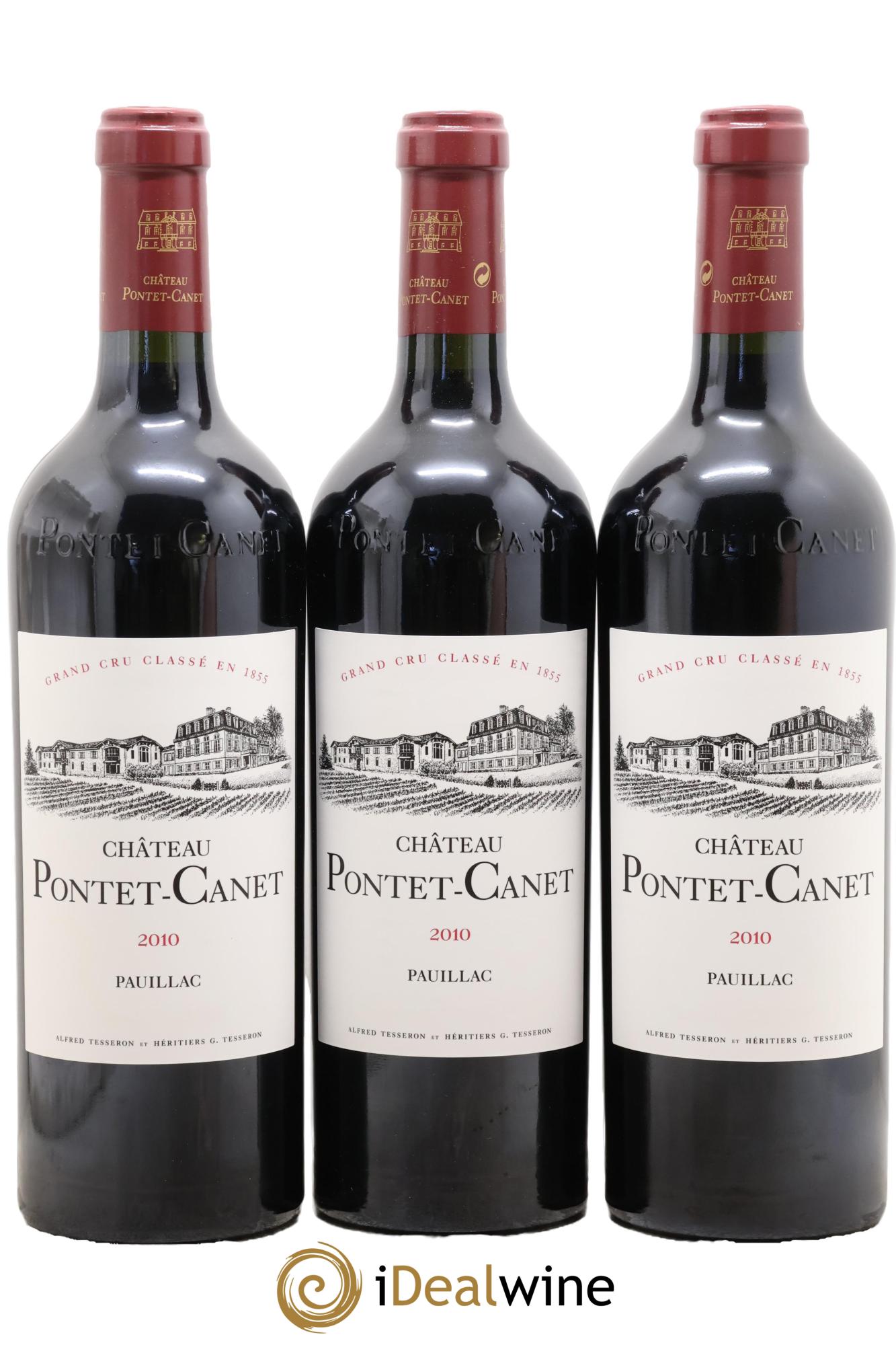 Château Pontet Canet 5ème Grand Cru Classé 2010 - Posten von 3 Flaschen - 0