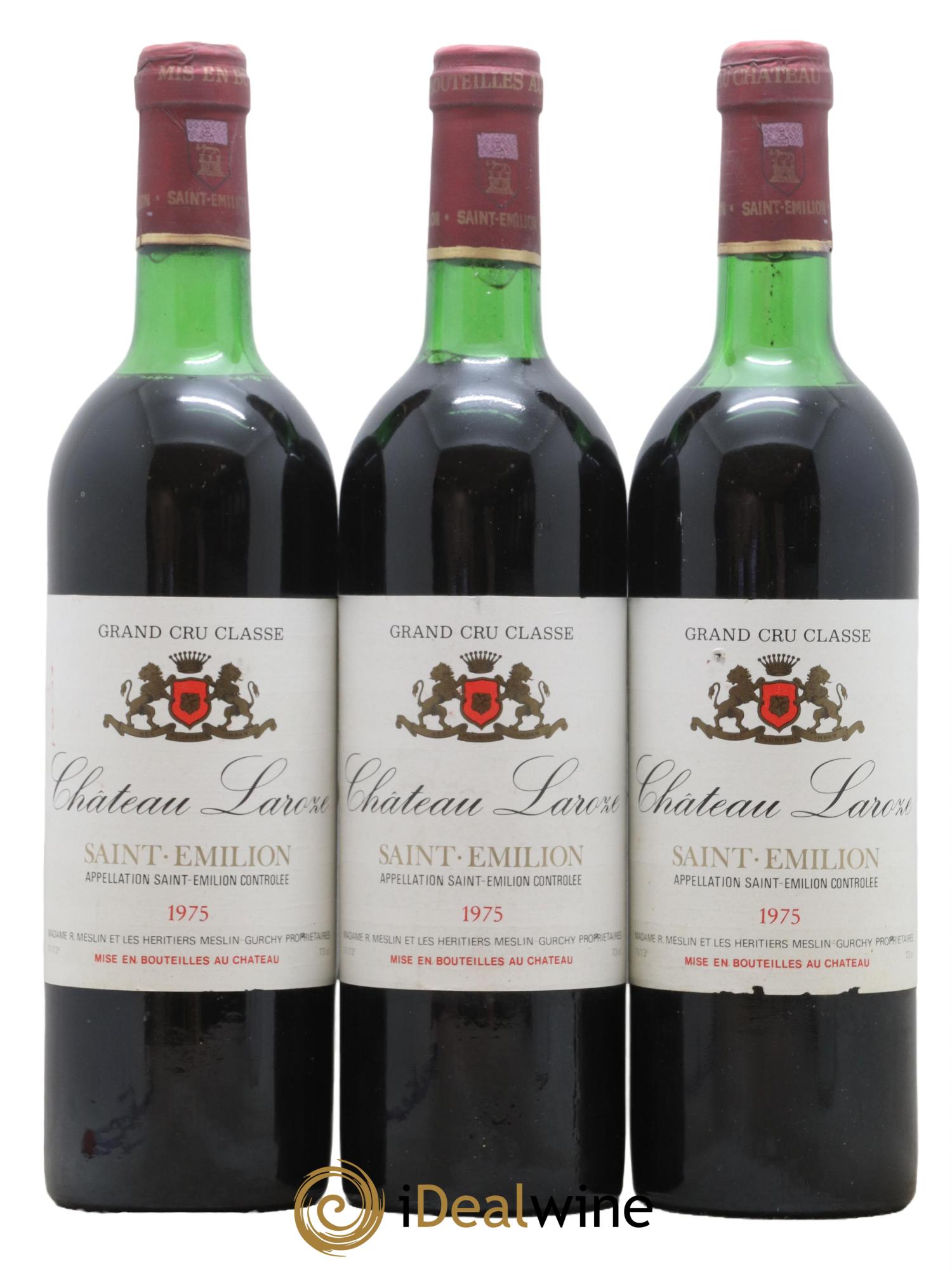 Saint-Émilion Chateau Larose 1975 - Lot de 3 bouteilles - 0