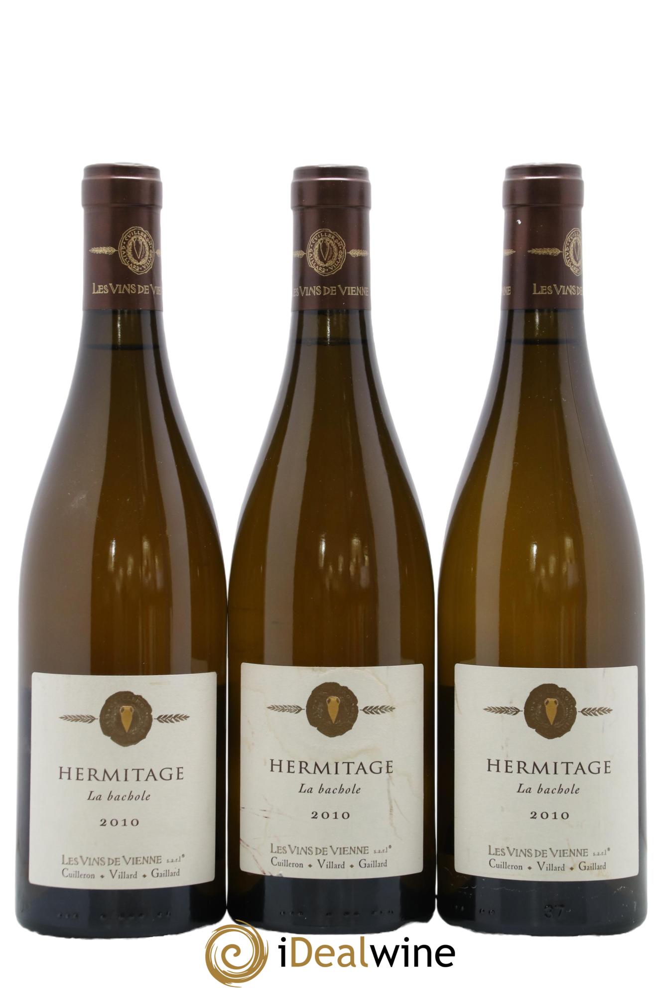 Hermitage Vins de Vienne La Bachole Cuilleron Villard Gaillard 2010 - Lot of 3 bottles - 0