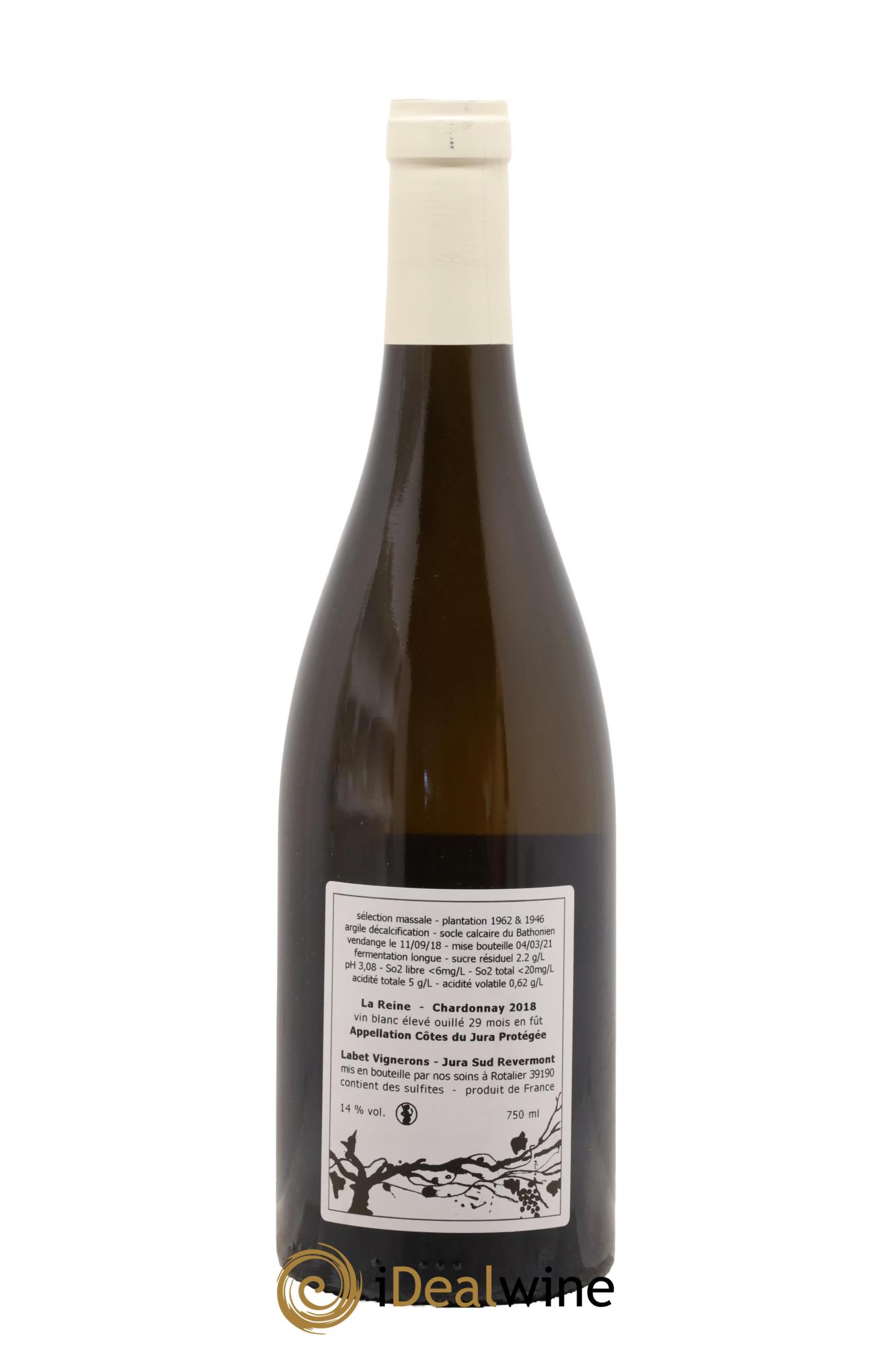 Côtes du Jura Chardonnay La Reine Romain - Julien  - Charline Labet 2018 - Lot de 1 bouteille - 1