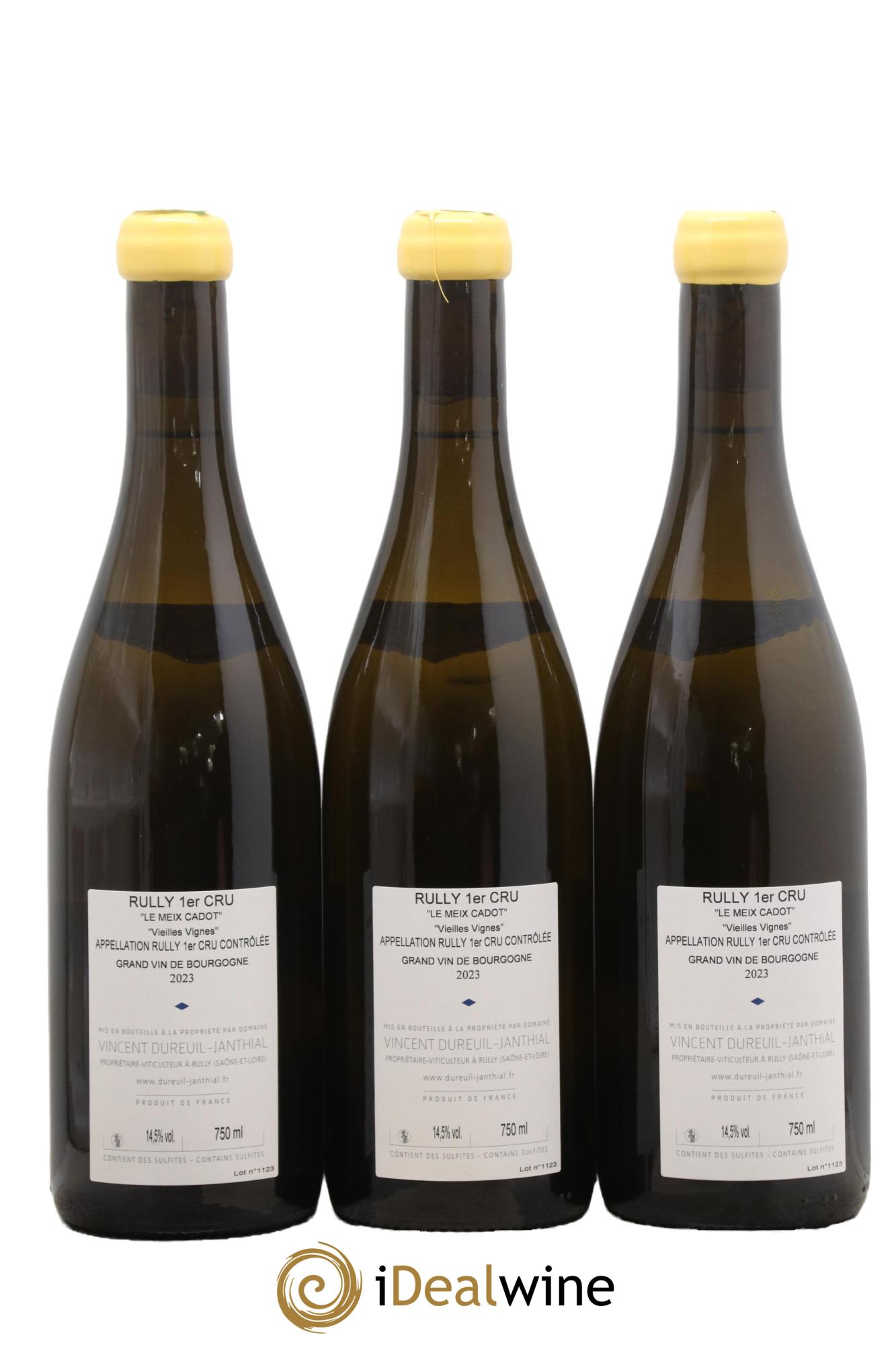 Rully 1er Cru Le Meix Cadot Vieilles Vignes Vincent Dureuil-Janthial 2023 - Posten von 3 Flaschen - 1