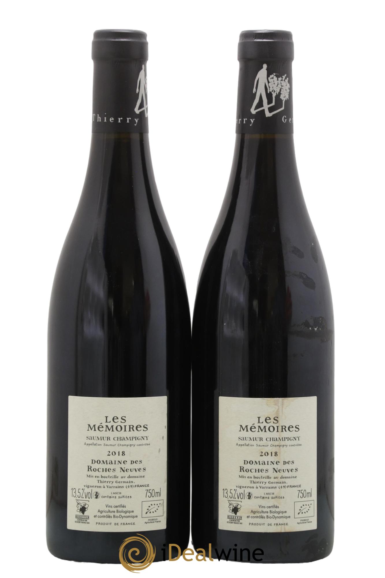 Saumur-Champigny Les Mémoires Domaine des Roches Neuves - Thierry Germain 2018 - Lot de 2 bouteilles - 1