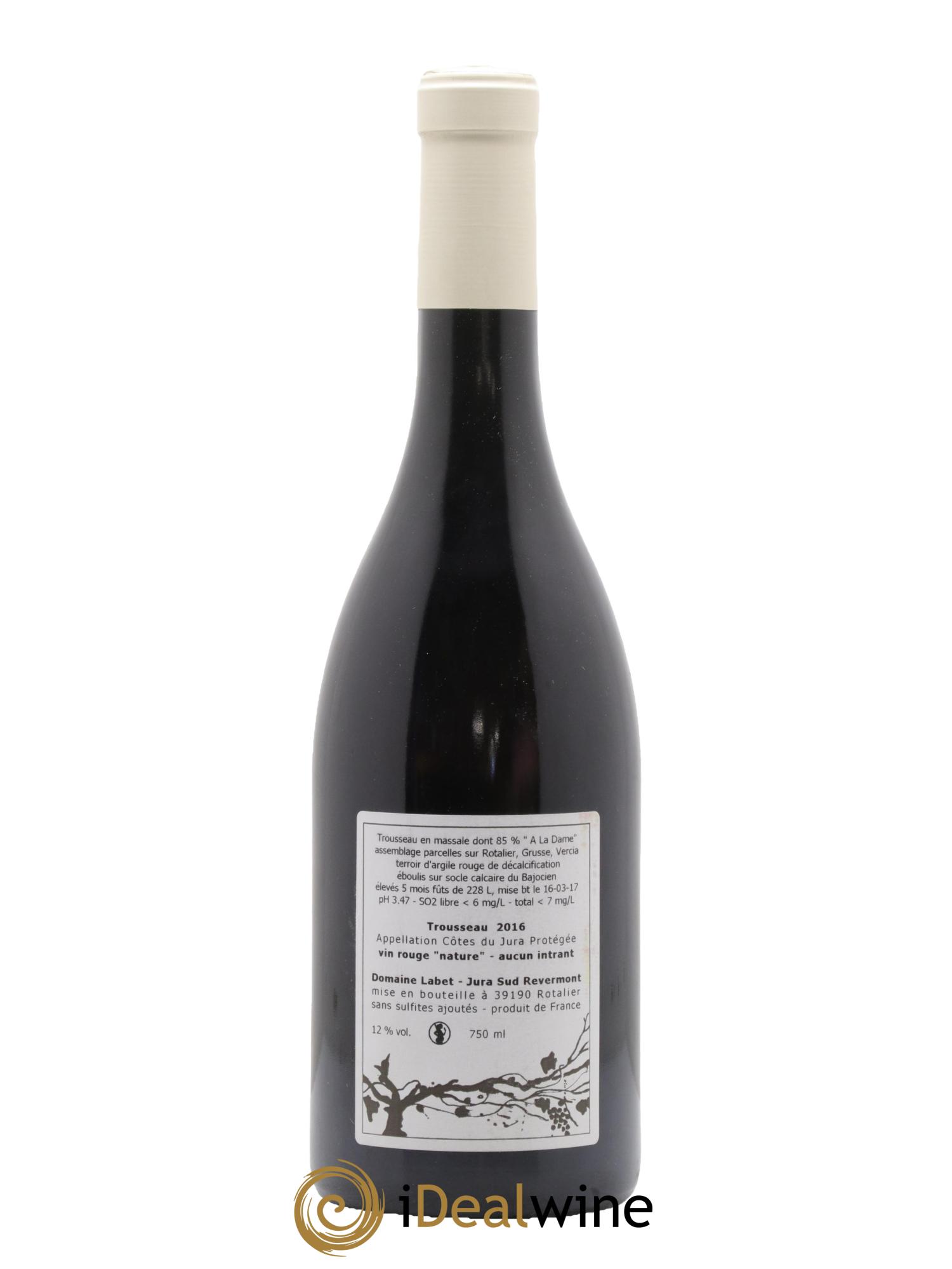 Côtes du Jura Trousseau Labet 2016 - Lot de 1 bouteille - 1