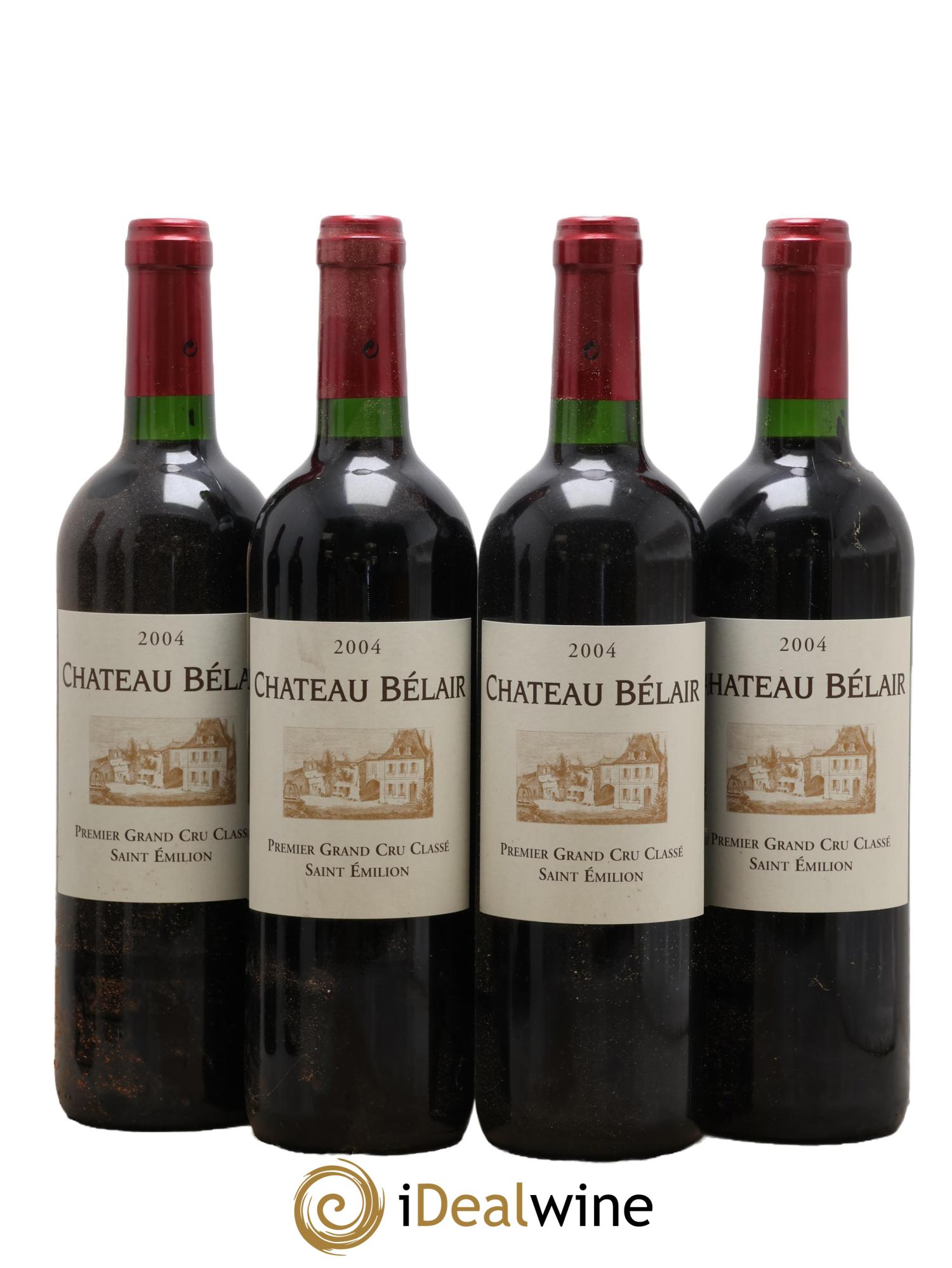 Château Belair (Belair-Monange) 1er Grand Cru Classé B 2004 - Lot de 4 bouteilles - 0
