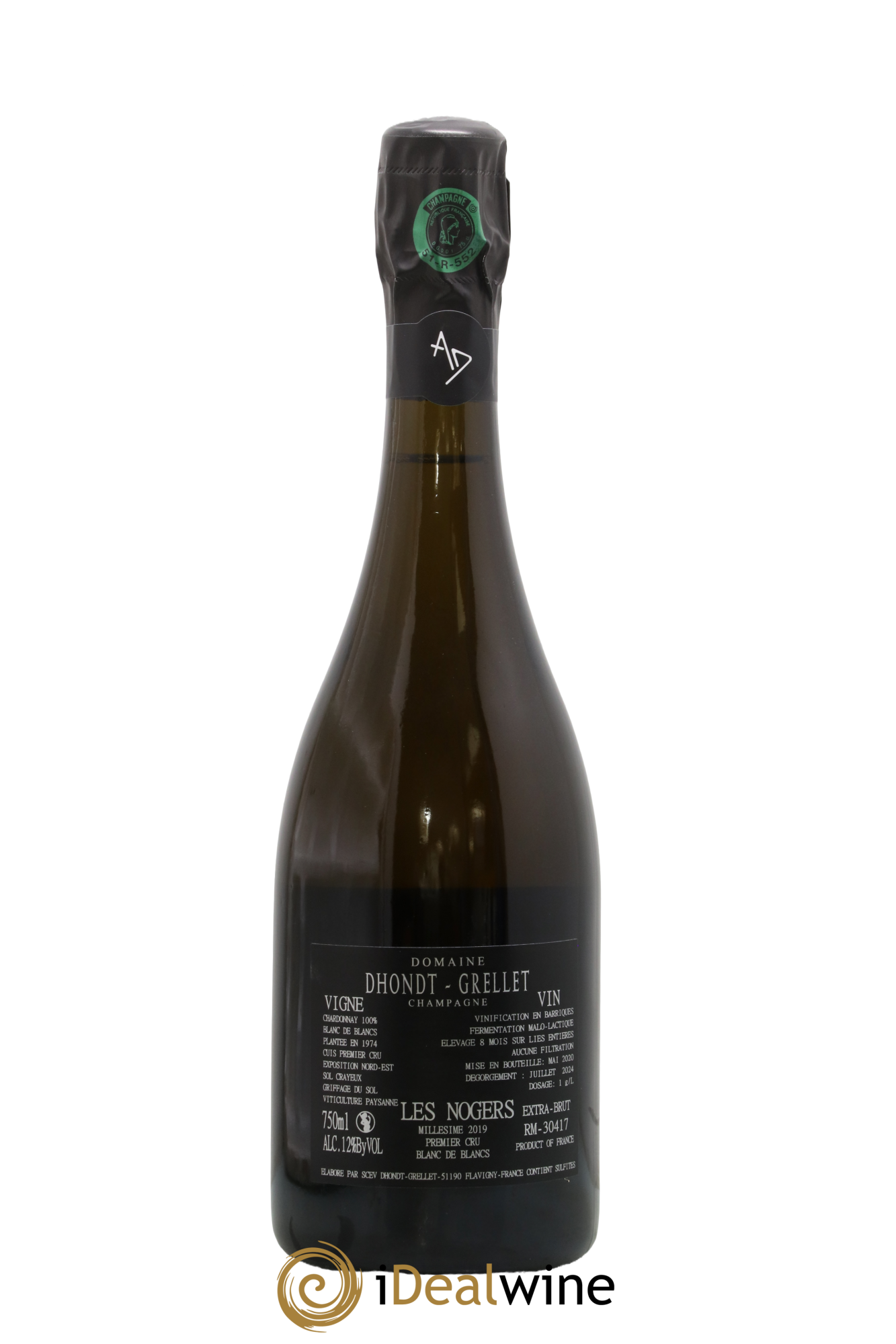 Les Nogers-Premier cru Blanc de Blancs Dhondt Grellet 2019 - Lot de 1 bouteille - 1