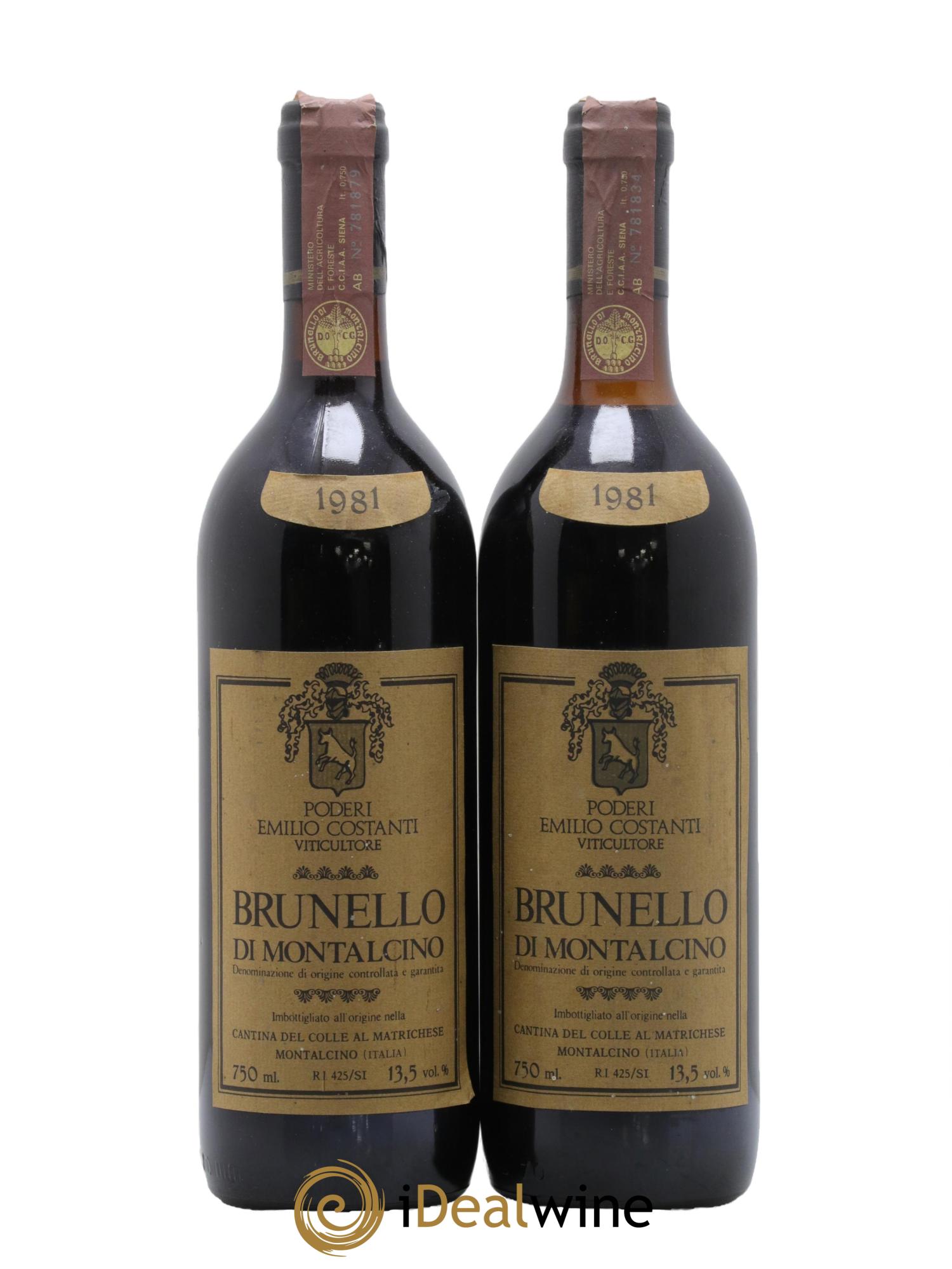 Brunello di Montalcino DOCG Conti Costanti 1981 - Lot de 2 bouteilles - 0