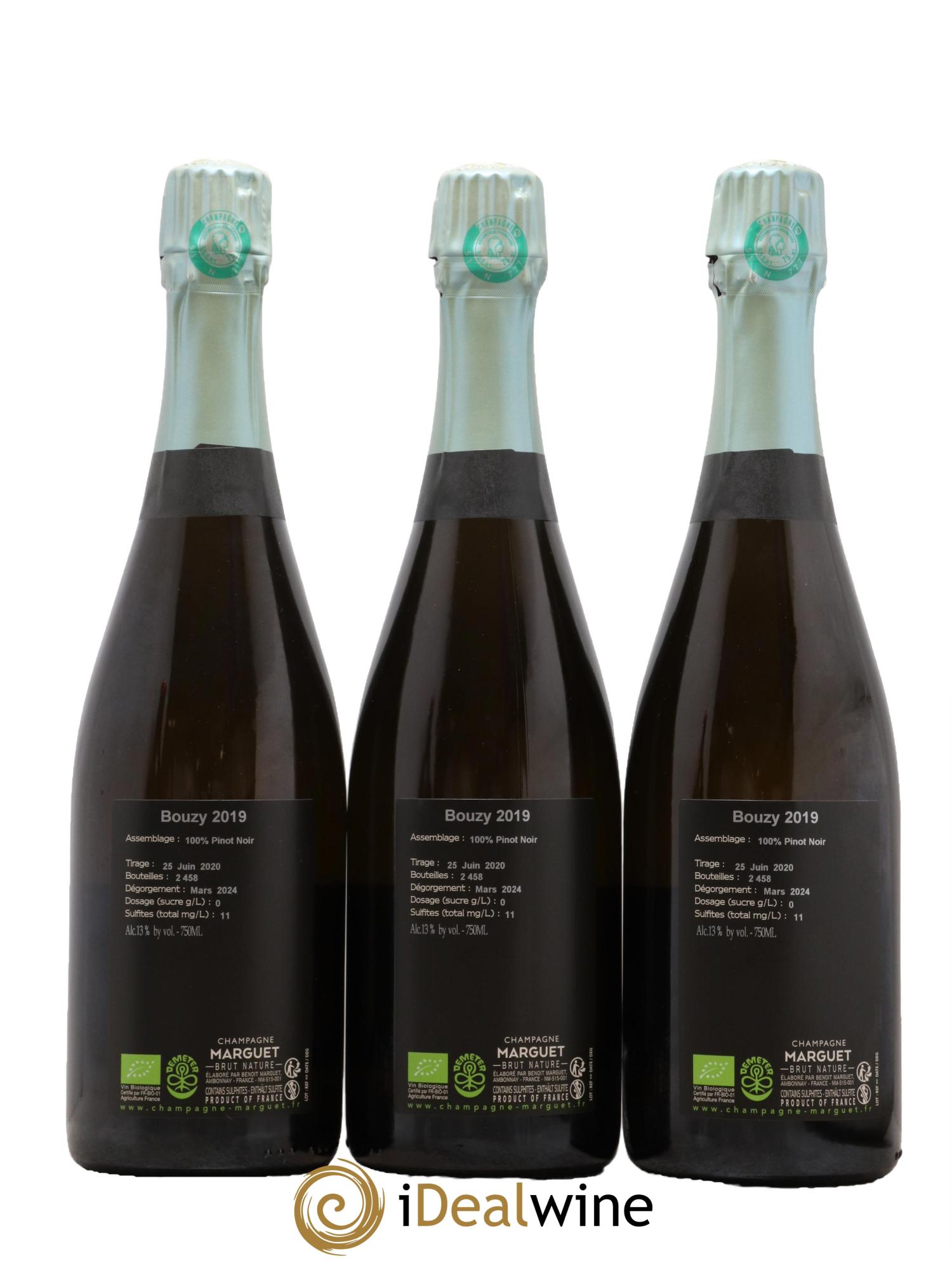 Bouzy Grand Cru Extra-Brut Marguet 2019 - Lot of 3 bottles - 1