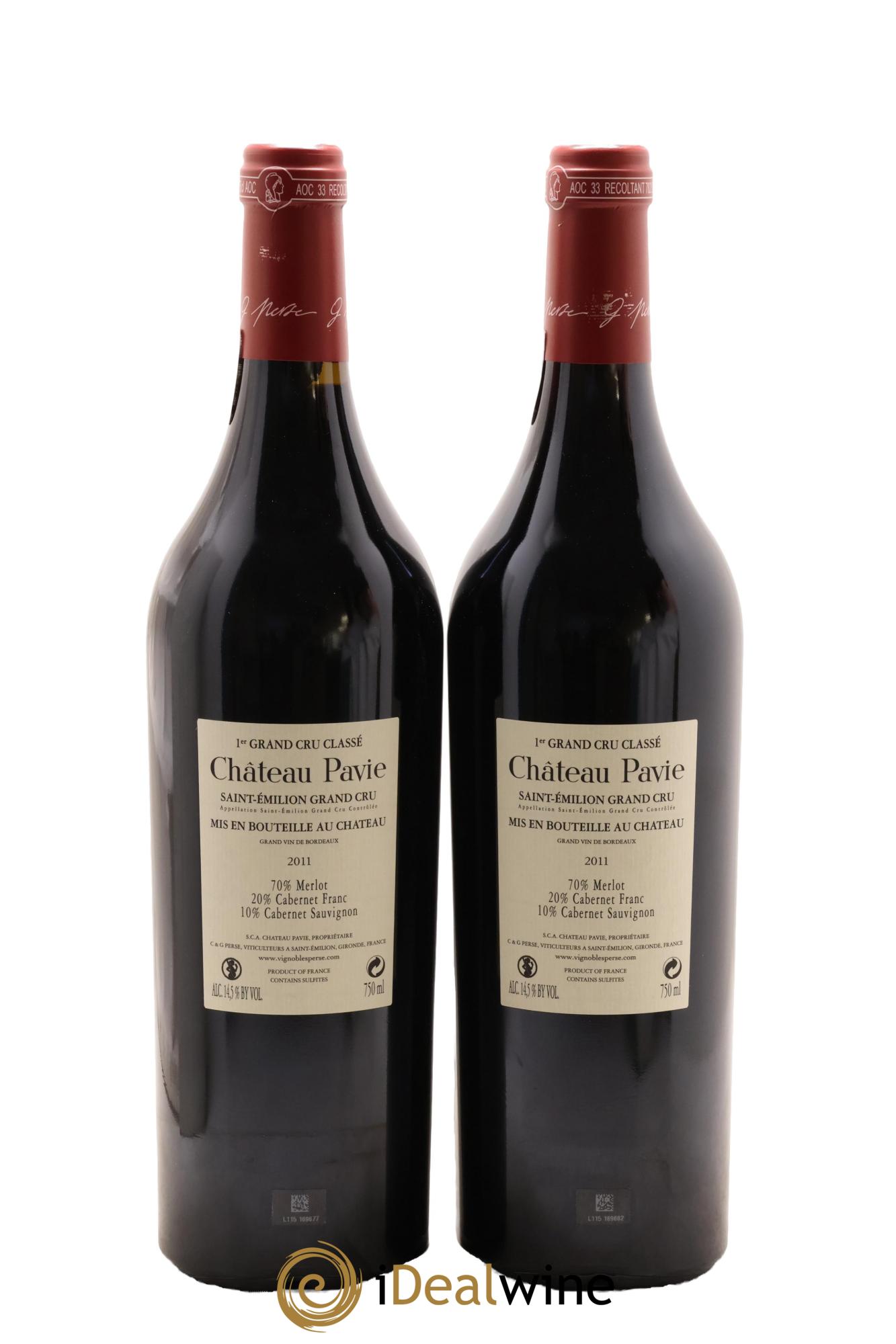 Château Pavie 1er Grand Cru Classé A 2011 - Lot of 2 bottles - 1
