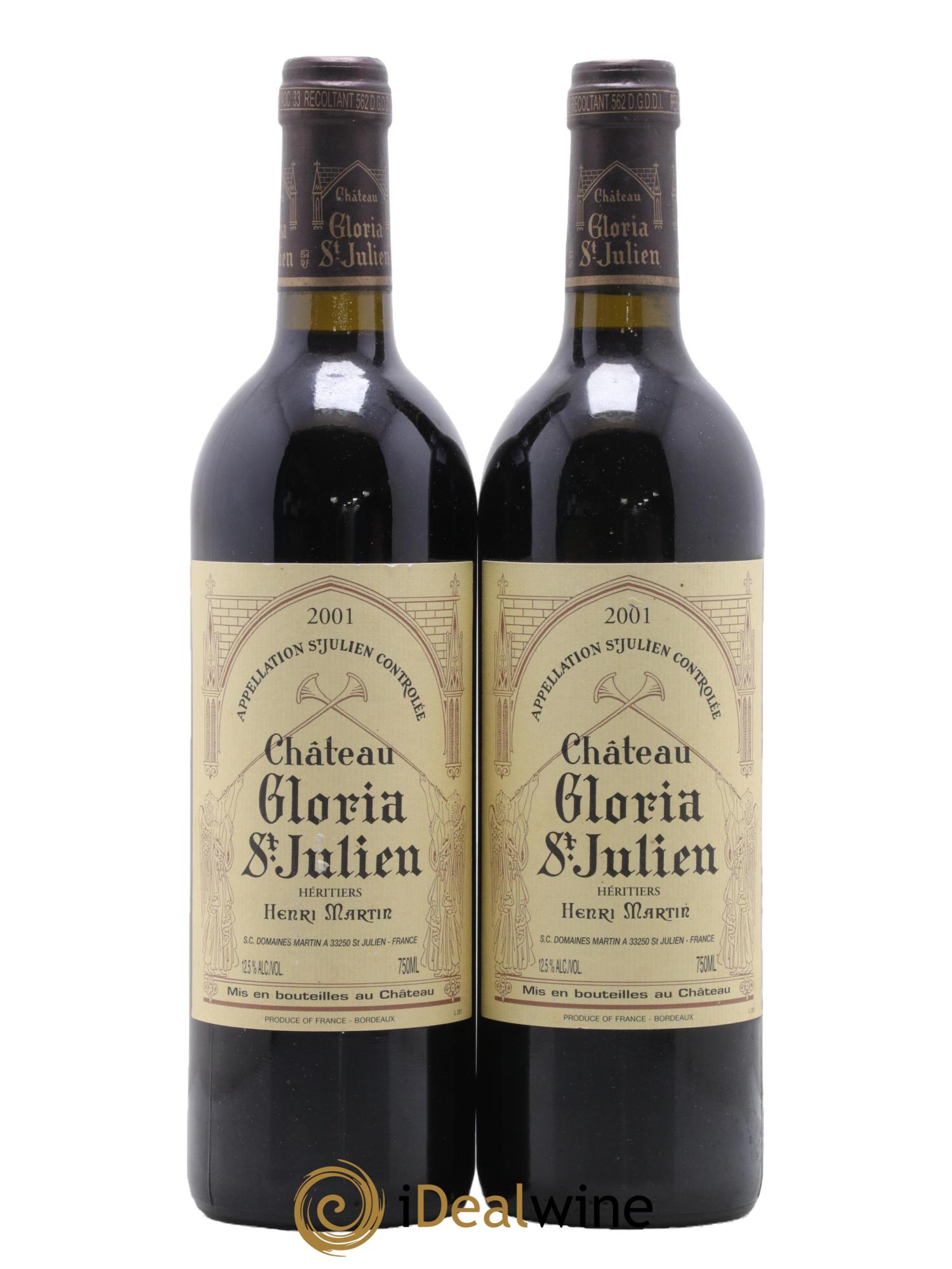 Château Gloria 2001 - Lot de 2 bouteilles - 0