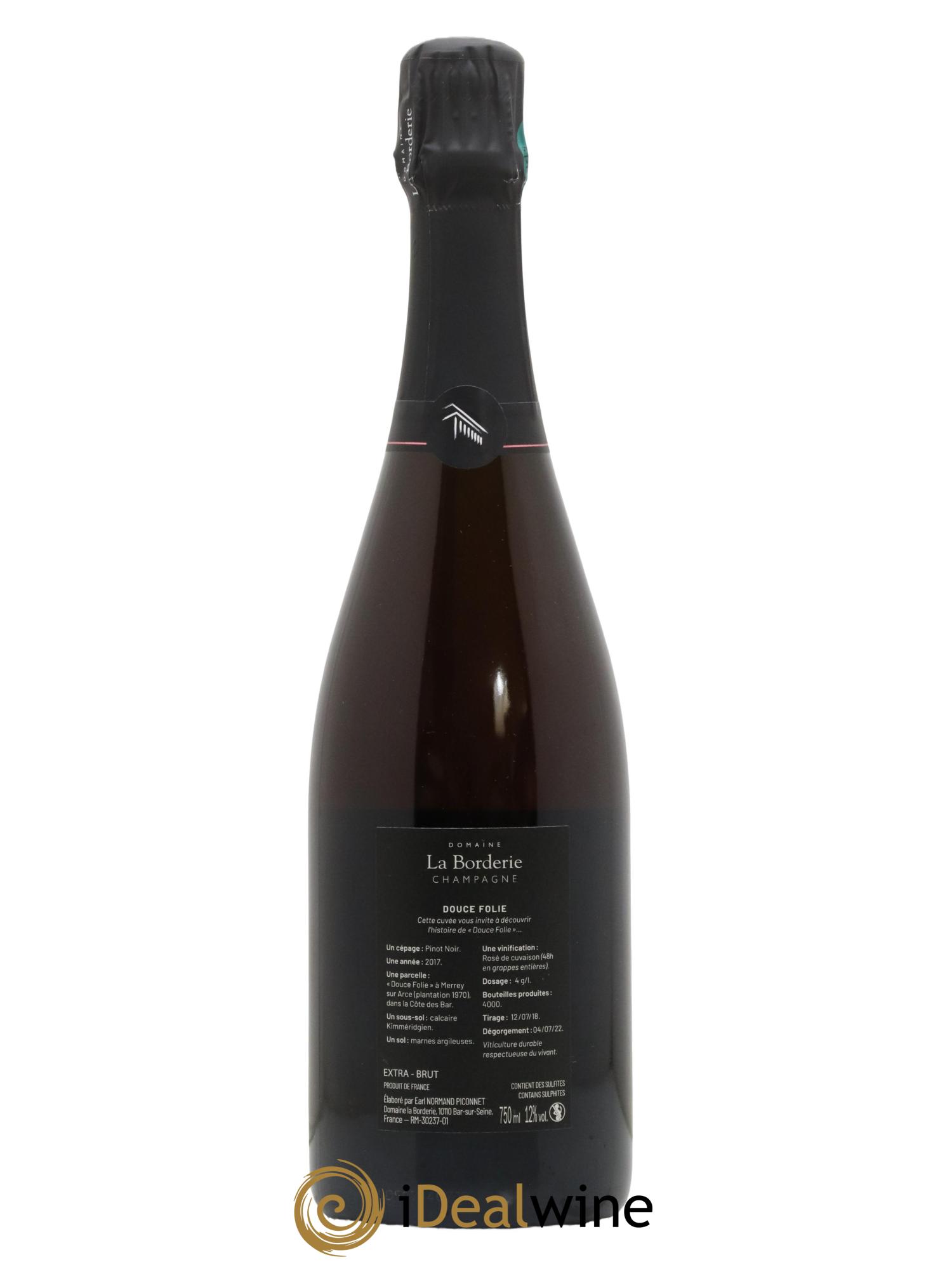Champagne - Extra Brut Douce Folie Maison La Borderie - Lot de 1 bouteille - 1