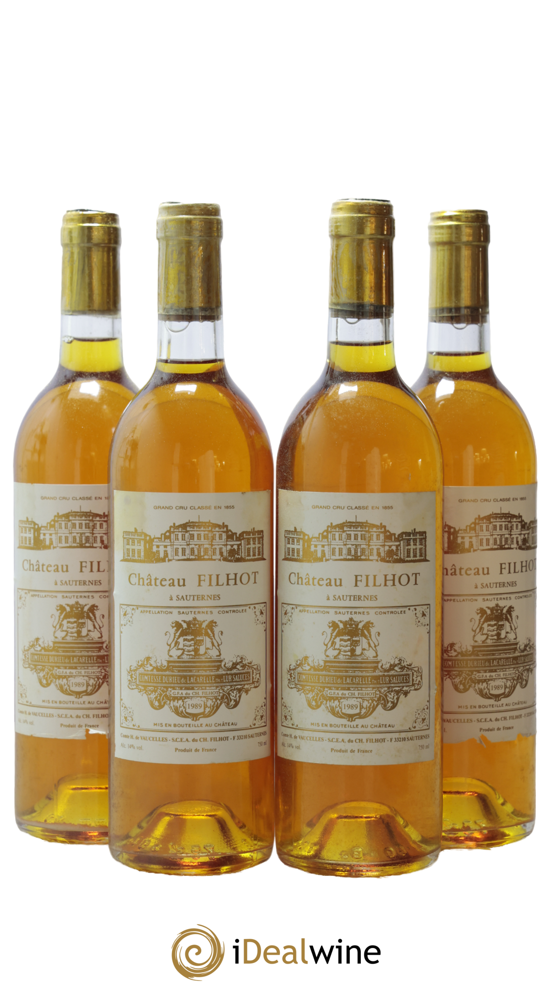 Château Filhot 2ème Grand Cru Classé 1989 - Lot de 4 bouteilles - 0