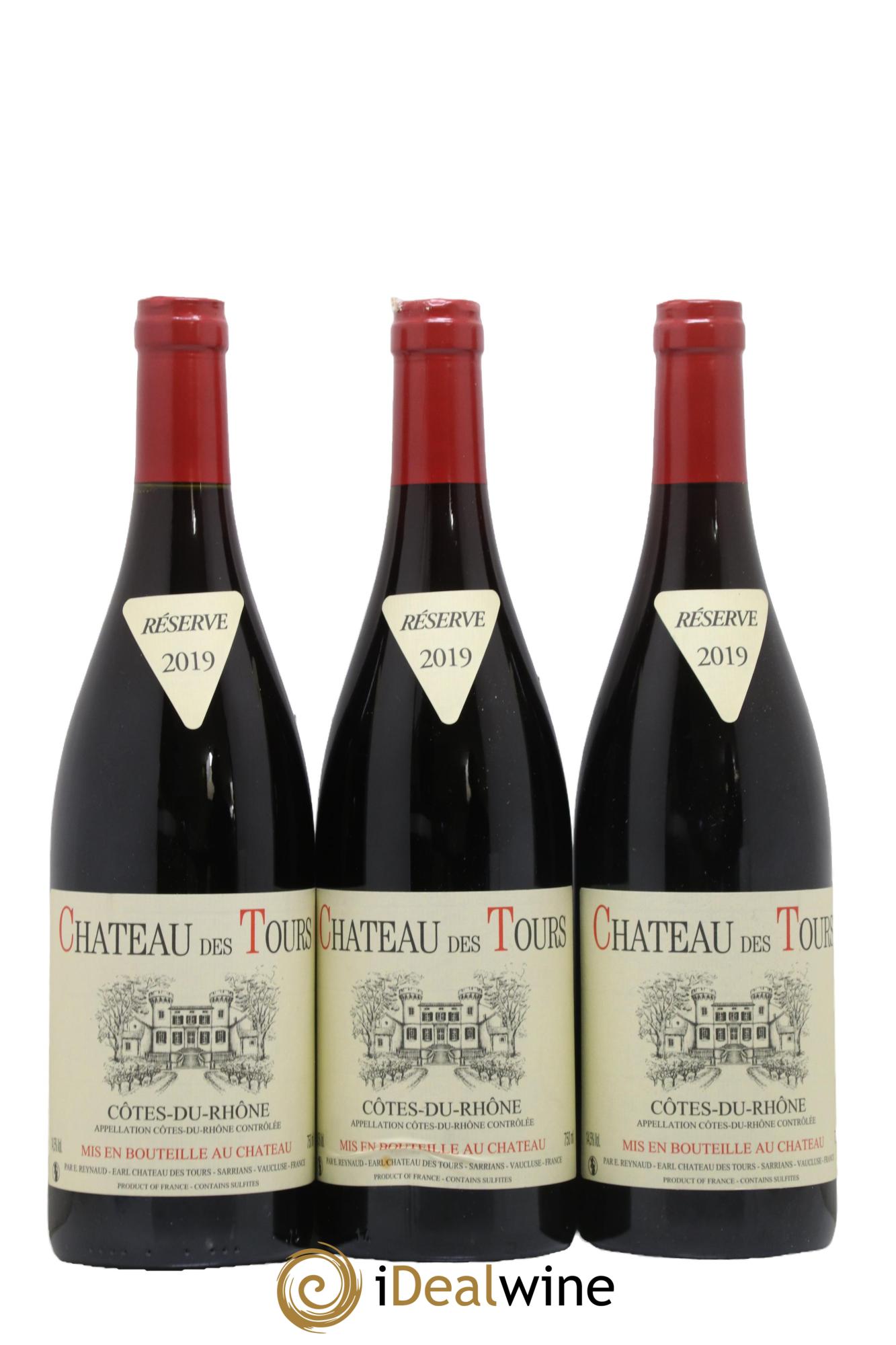 Côtes-du-Rhône Château des Tours Emmanuel Reynaud 2019 - Lot de 3 bouteilles - 0