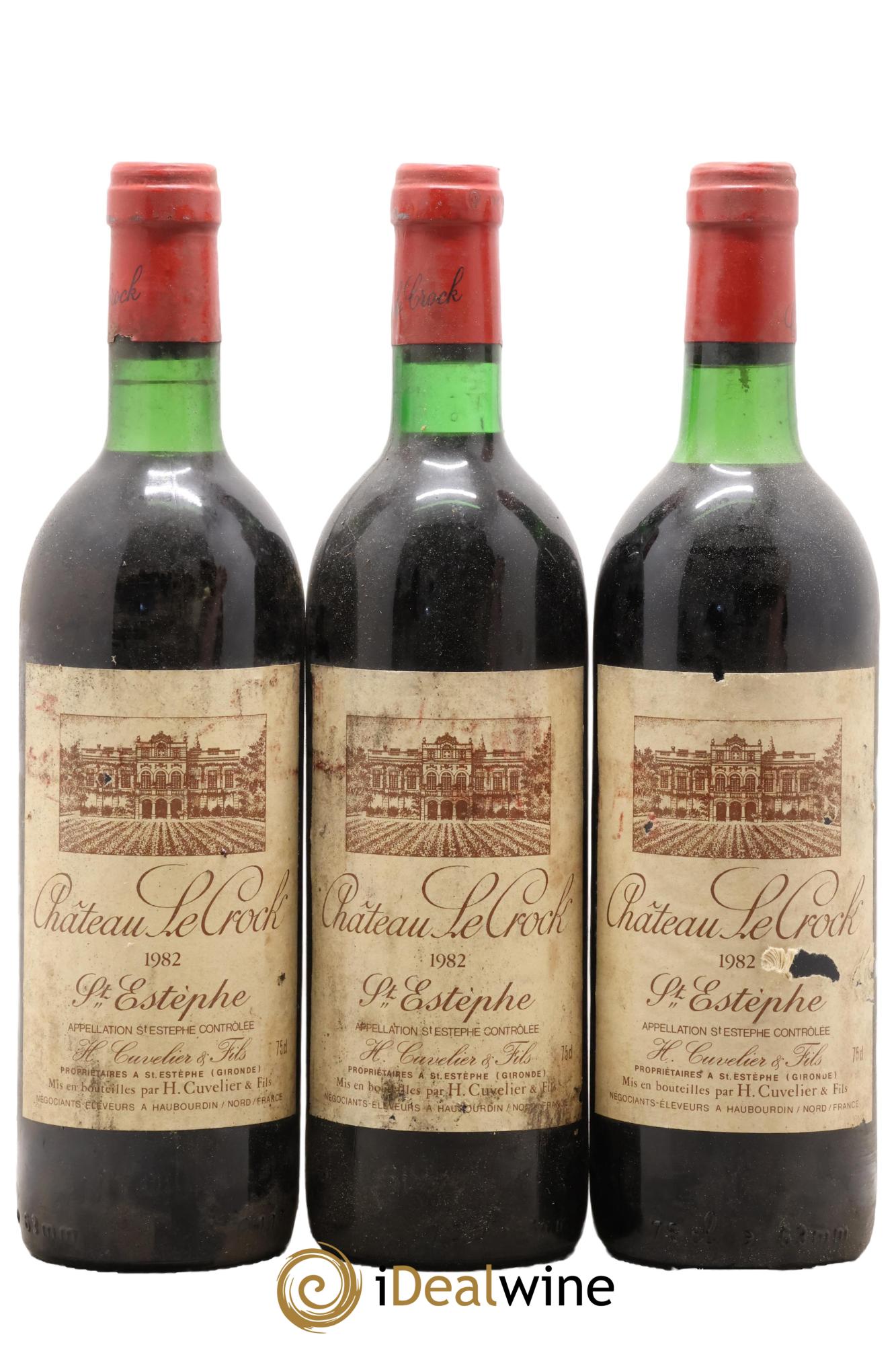 Château le Crock Cru Bourgeois 1982 - Lot de 3 bouteilles - 0