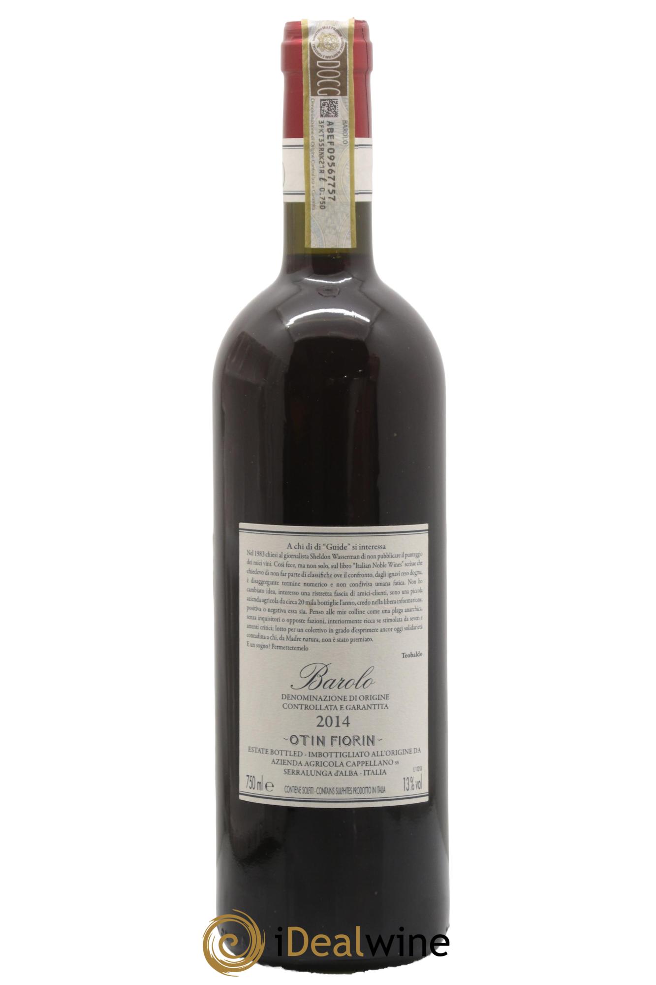 Barolo DOCG Pié Franco Cappellano 2014 - Lotto di 1 bottiglia - 1