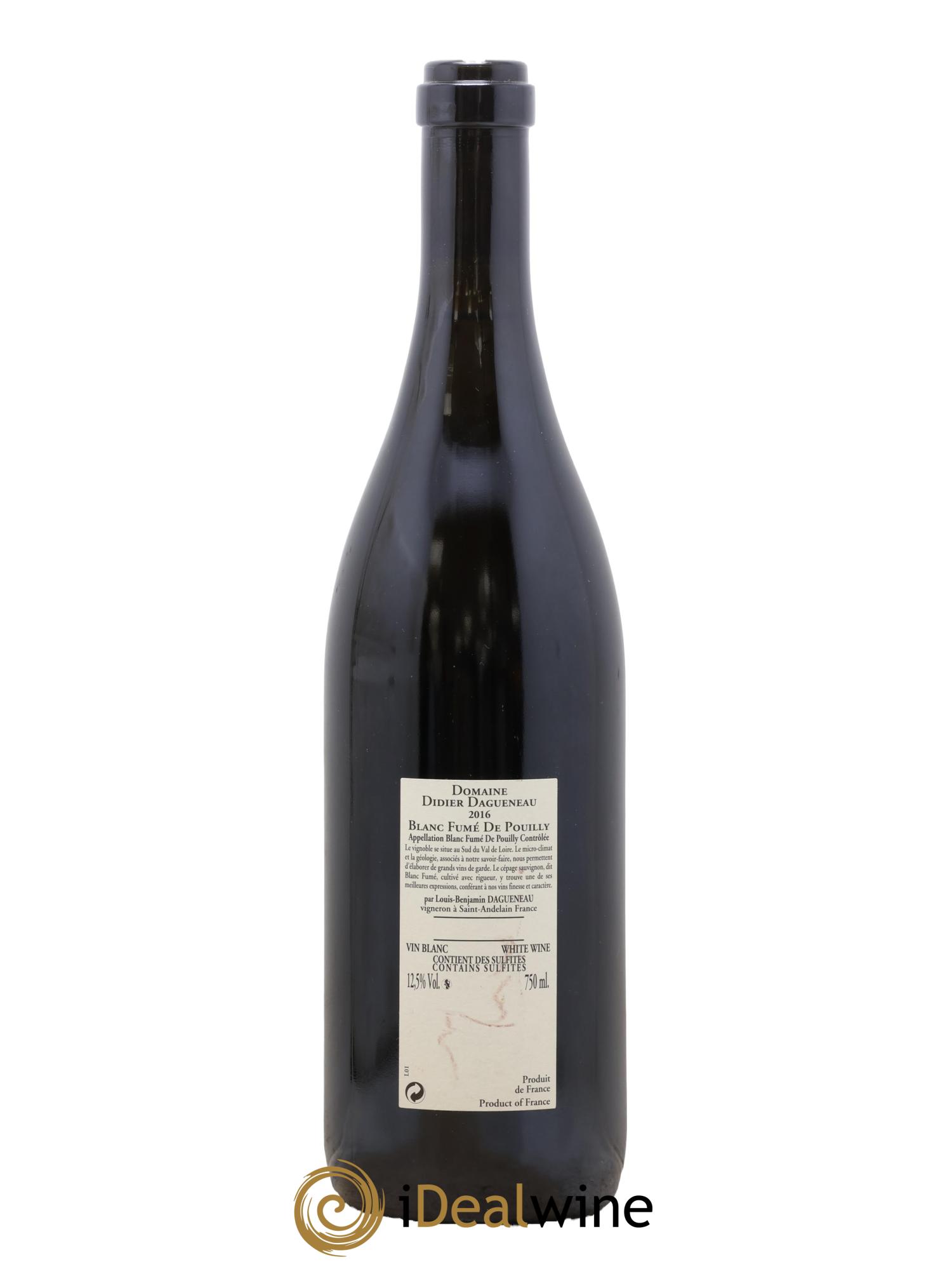 Vin de France (anciennement Pouilly-Fumé) Buisson Renard Dagueneau (Domaine Didier - Louis-Benjamin) 2016 - Lot de 1 bouteille - 1