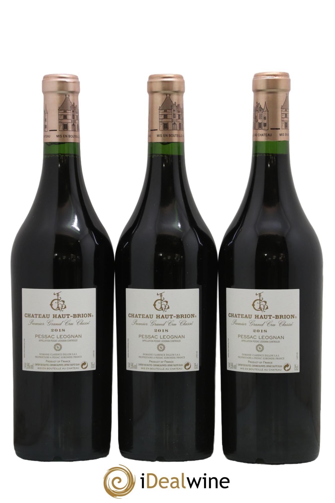 Château Haut Brion 1er Grand Cru Classé 2018 - Lot de 3 bouteilles - 1