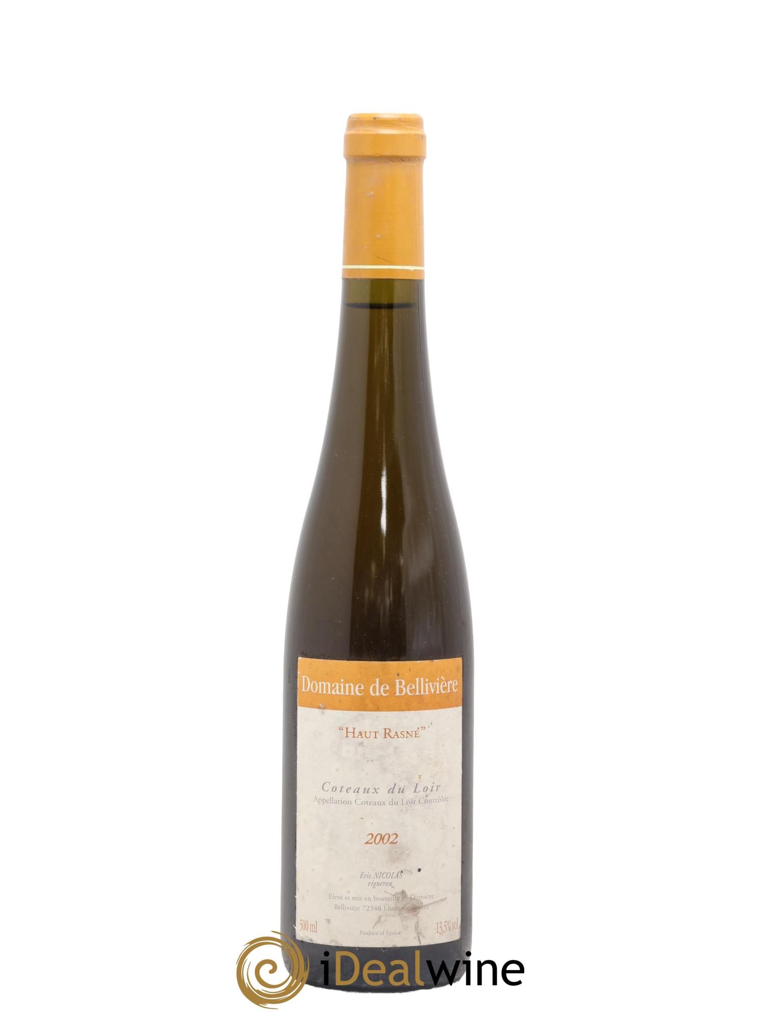 Coteaux du Loir Haut Rasné Domaine de Bellivière 2002 - Lot de 1 format 50cl - 0