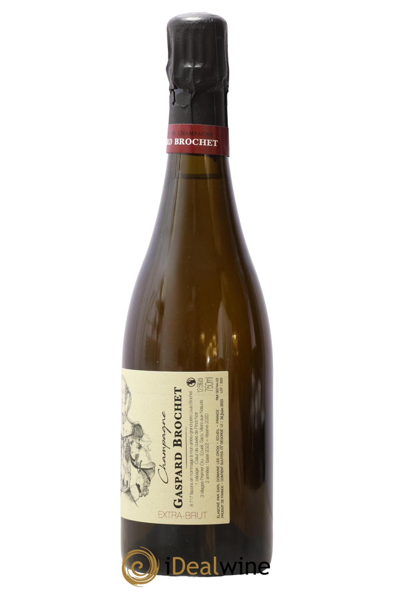 Champagne Extra Brut 333 F Gaspard Brochet - Lot de 1 bouteille - 1