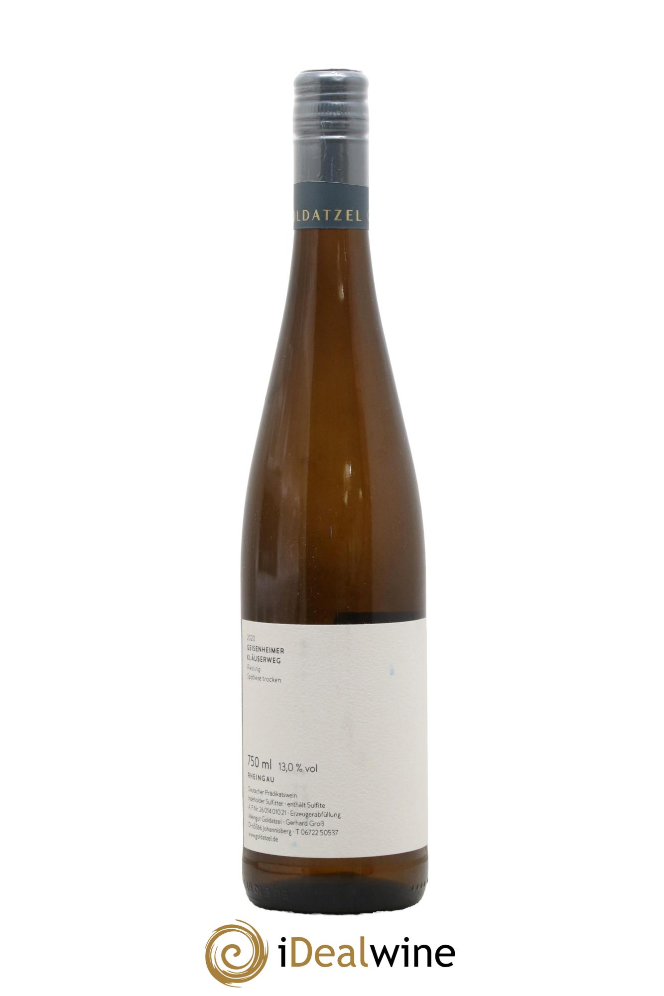 Allemagne Rheingau Riesling Trocken Geisenheimer Klauserweg Goldatzel 2022 - Posten von 1 Flasche - 1