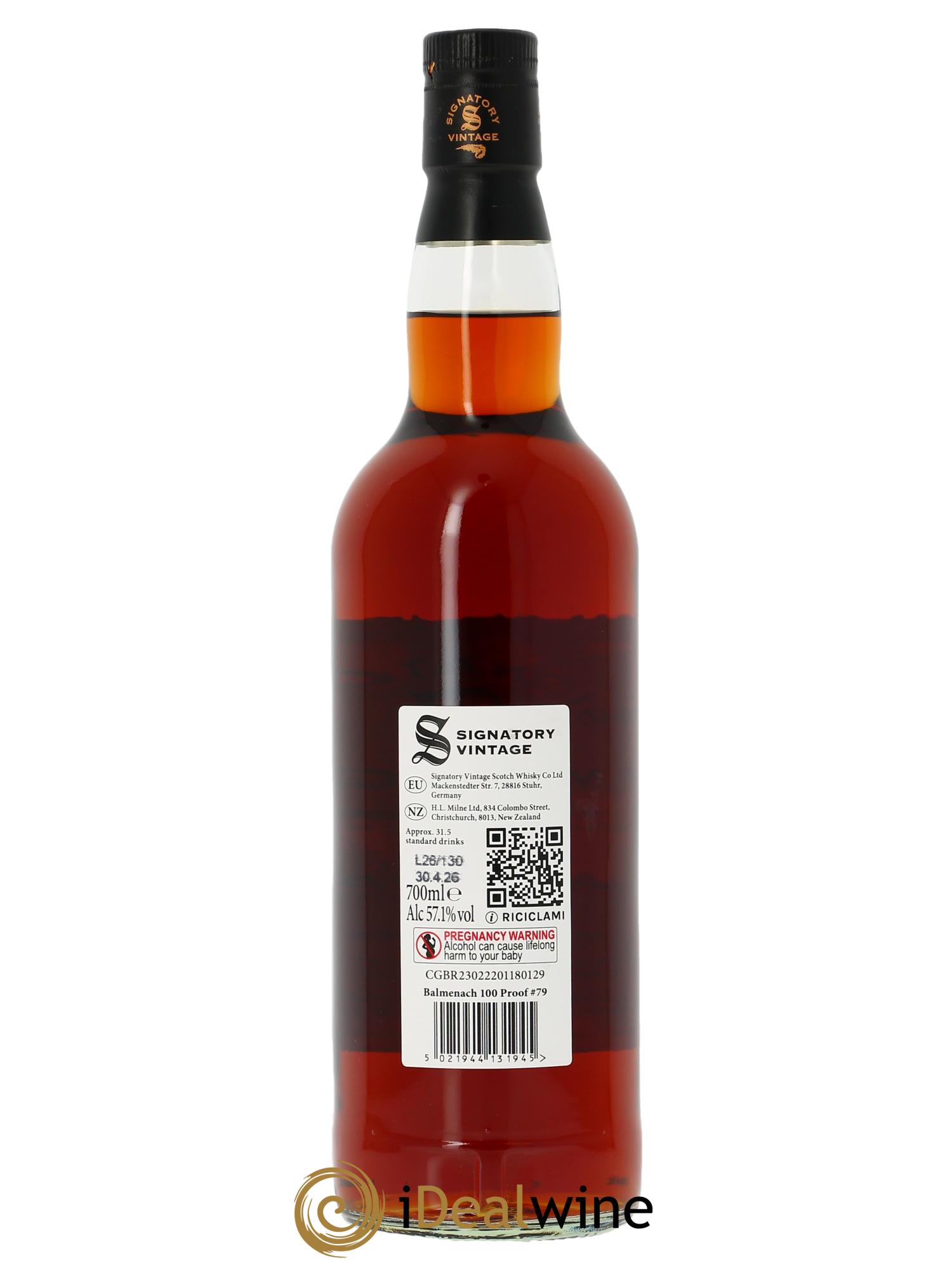 Balmenach 10 ans 100 Proof #79 1st Fill Oloroso Sherry Butts Signatory Vintage  2016 - Lot of 1 bottle - 1