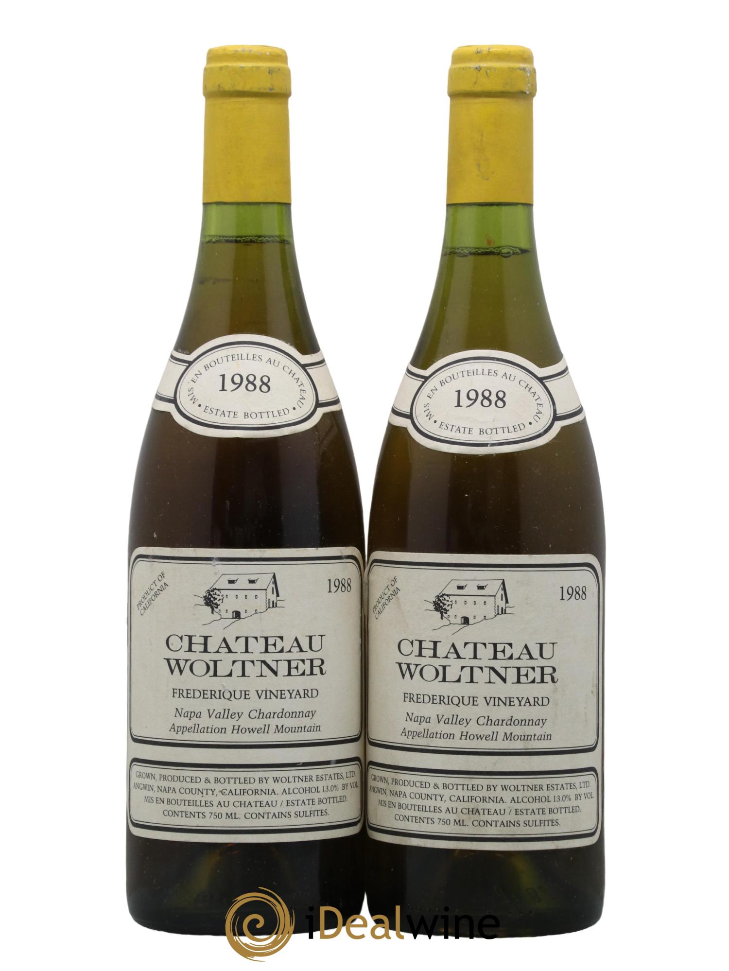 USA Napa Valley Chateau Woltner 1988 - Lot de 2 bouteilles - 0