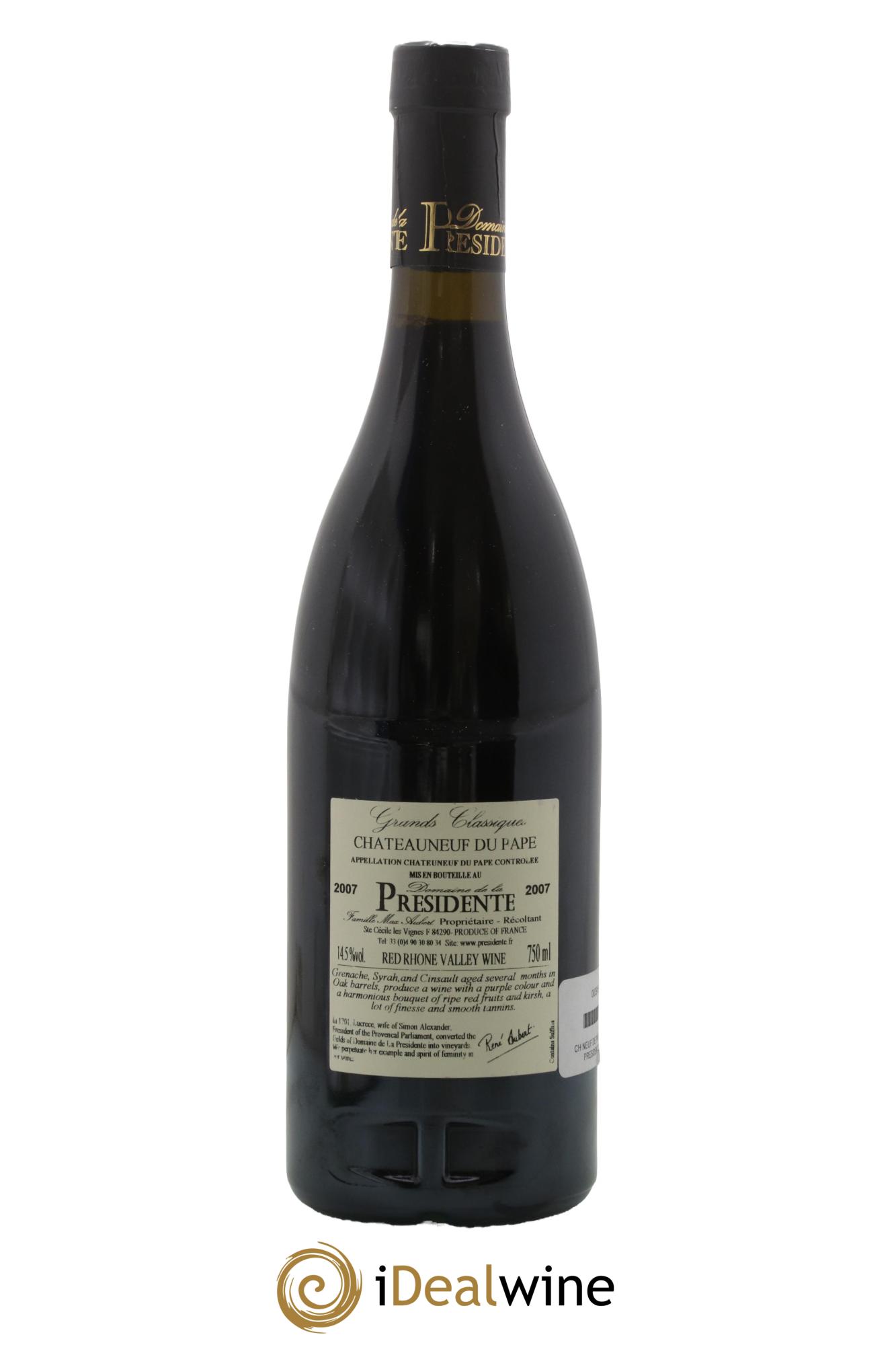 Châteauneuf-du-Pape Grands Classiques Domaine de la Présidente 2007 - Lot of 1 bottle - 1