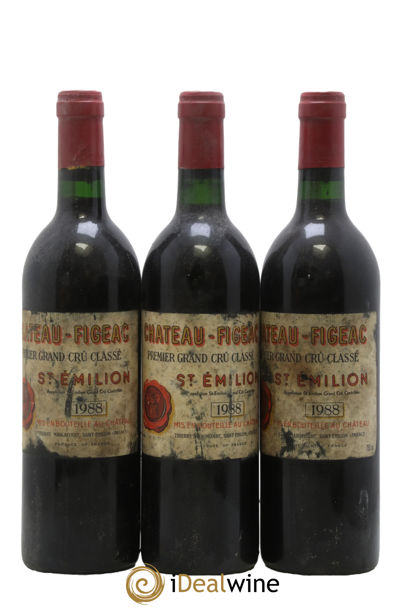 Château Figeac 1er Grand Cru Classé A 1988 - Lot de 3 bouteilles - 0